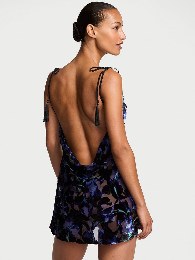 Electric Orchid Burnout Velvet Mini Slip Dress Product Image
