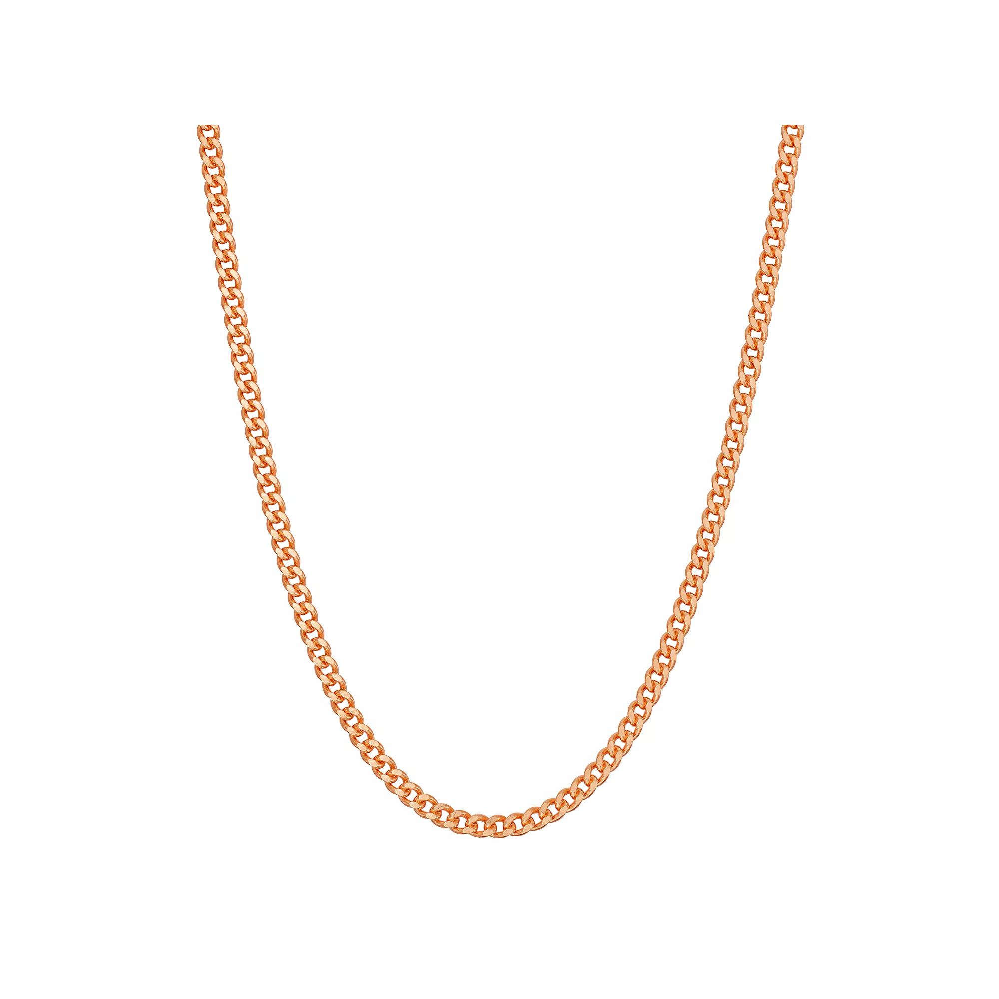 Jordan Blue Sterling Silver Curb Chain Necklace, Women's, Size: 18", Grey Product Image