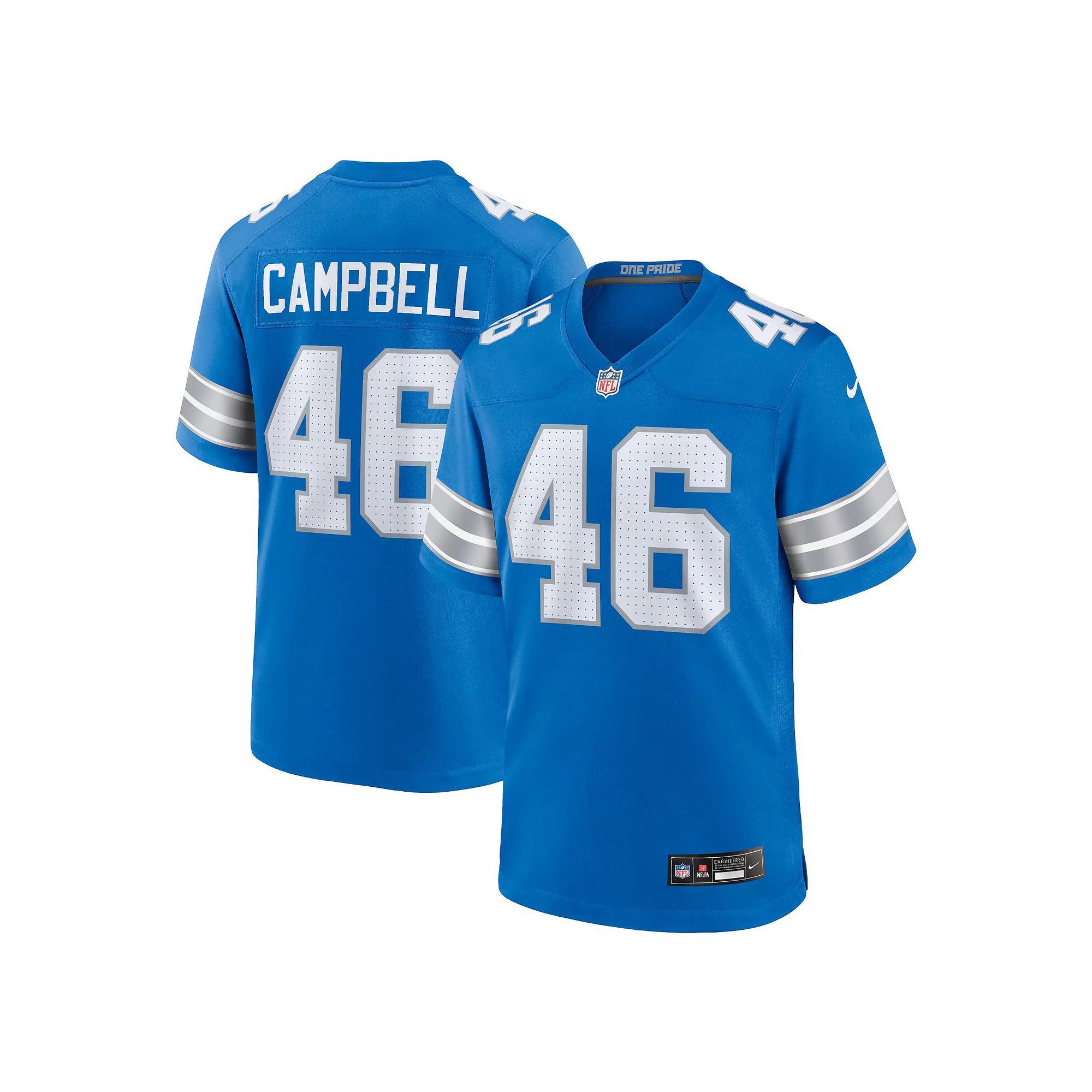 Men's Nike Jack Campbell Blue Detroit Lions Game Jersey, Size: 3XL Product Image