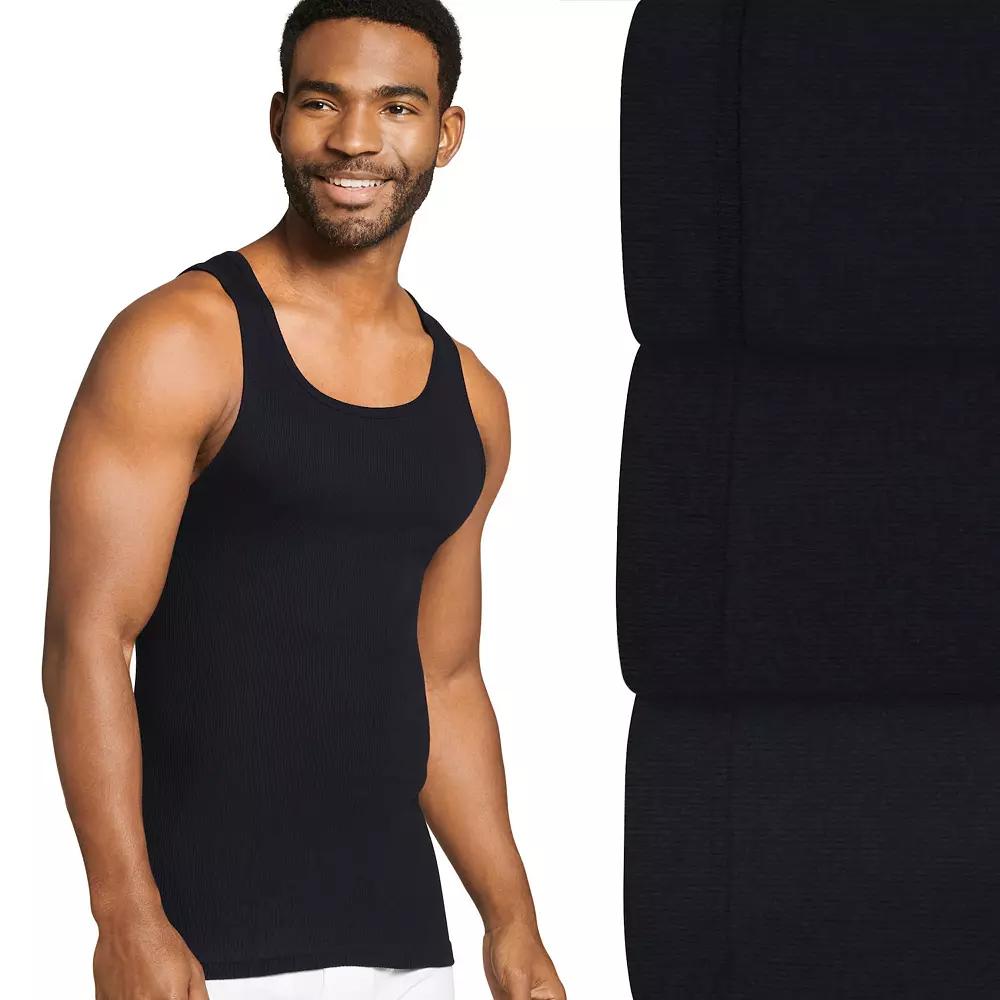 Big & Tall Jockey® 3-Pack Cotton Big Man Classic A-Shirt Tank Undershirt, Men's,  Product Image