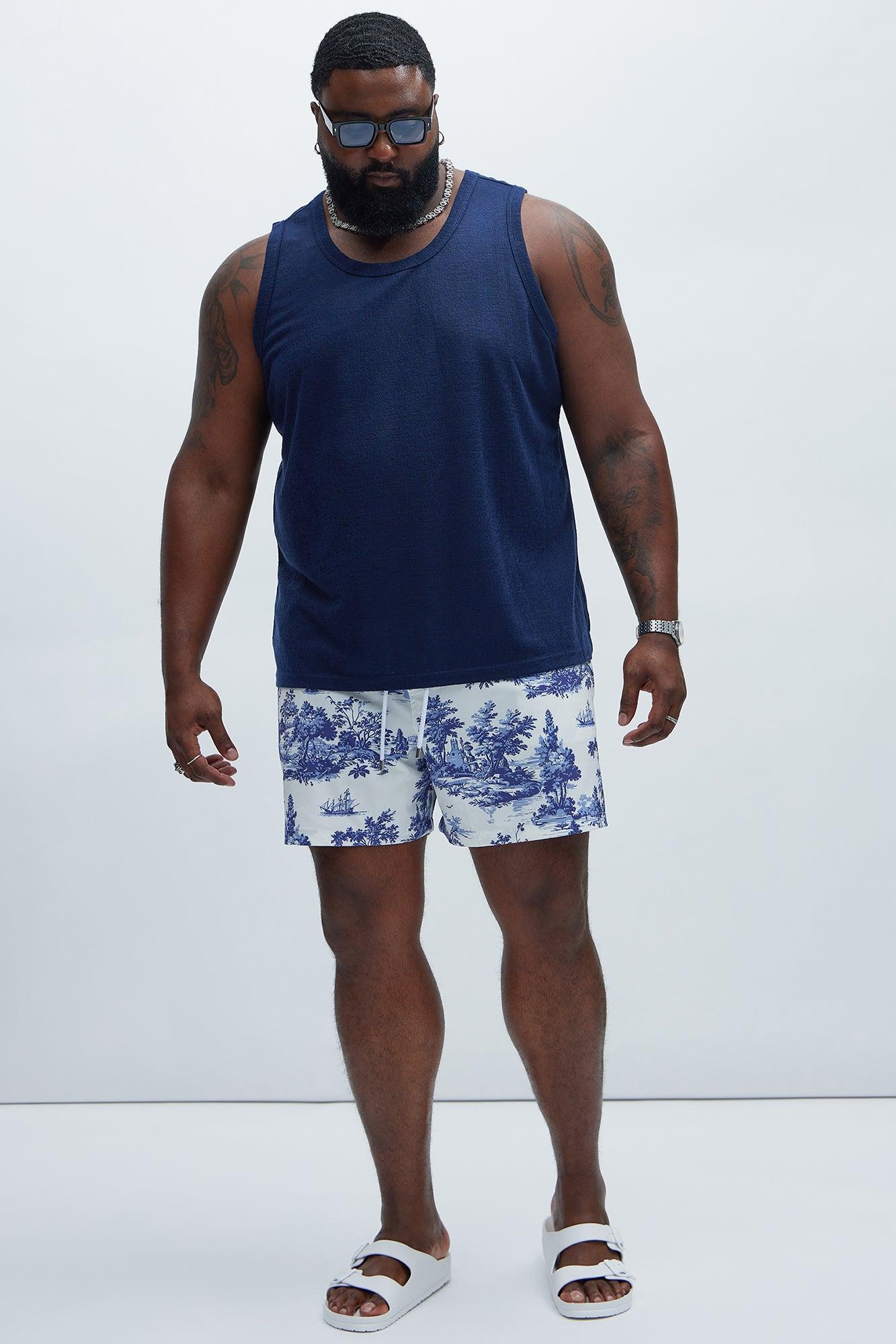 Henrik Textured Tank - Navy Product Image