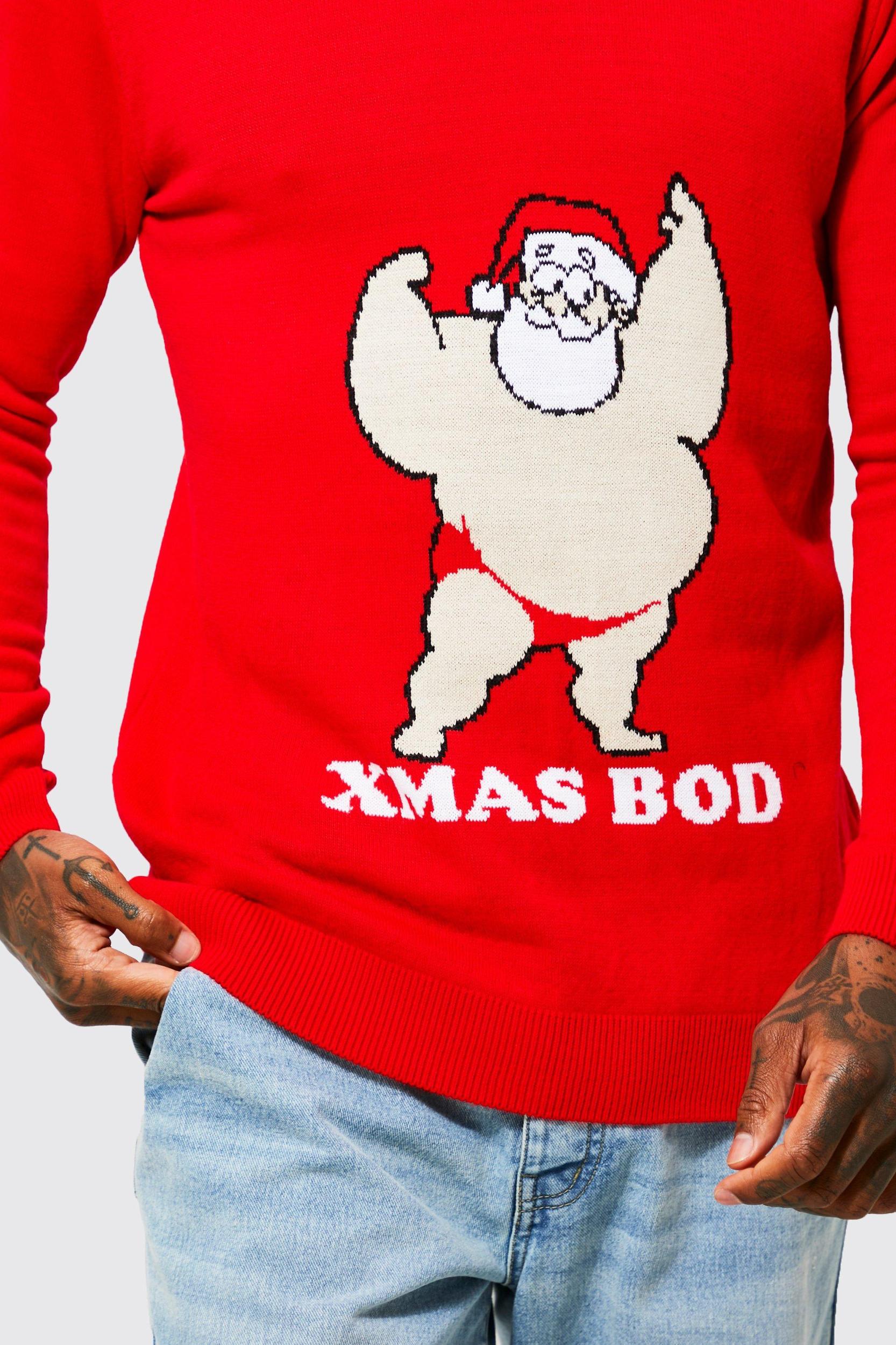 Xmas Bod Christmas Sweater | boohooMAN USA Product Image