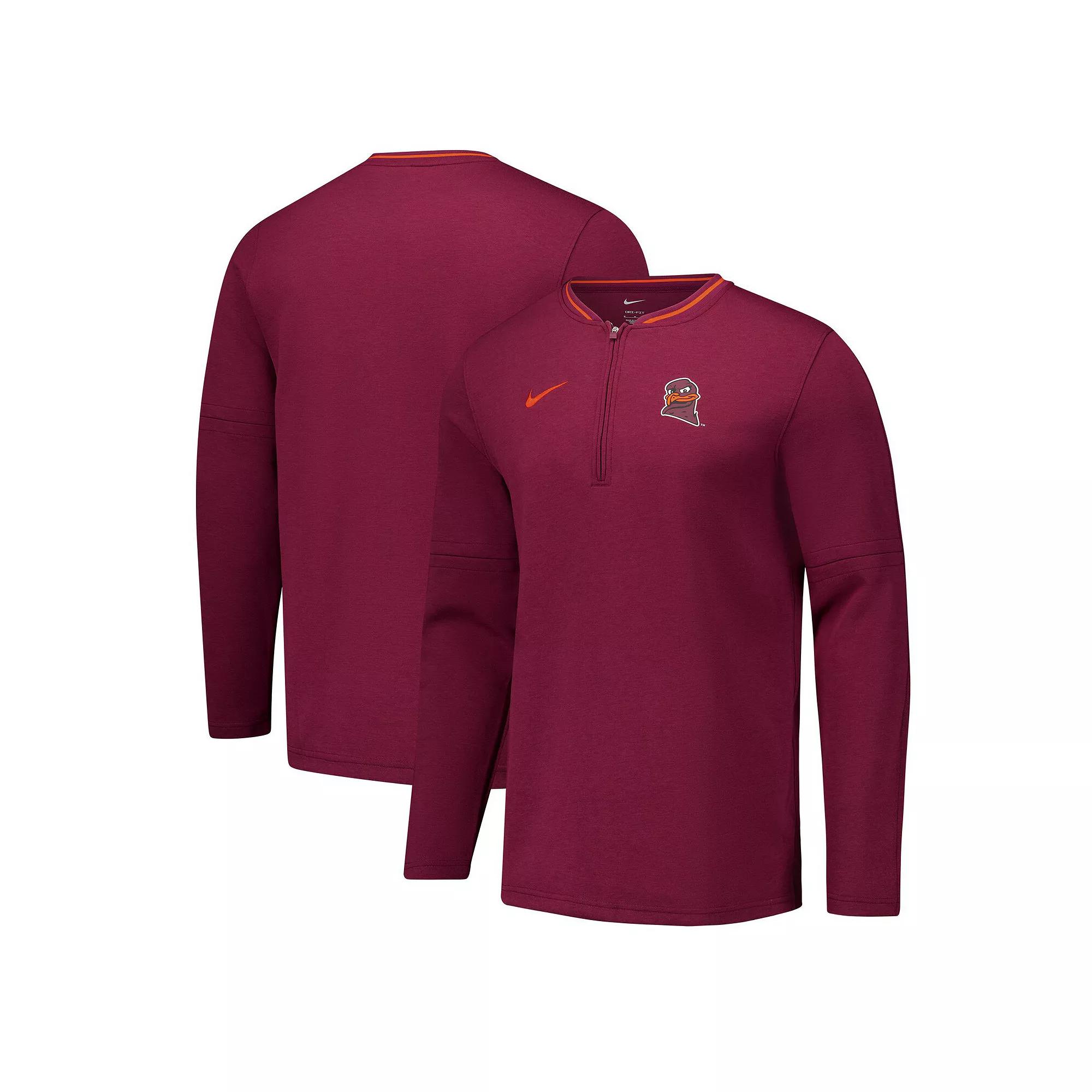 Men's Nike Maroon Virginia Tech Hokies Coaches Quarter-Zip Jacket,  Product Image
