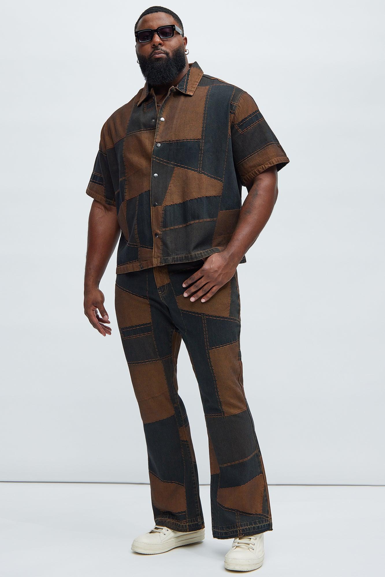 Verdugo Stacked Slim Flare Jeans - Brown/combo Product Image