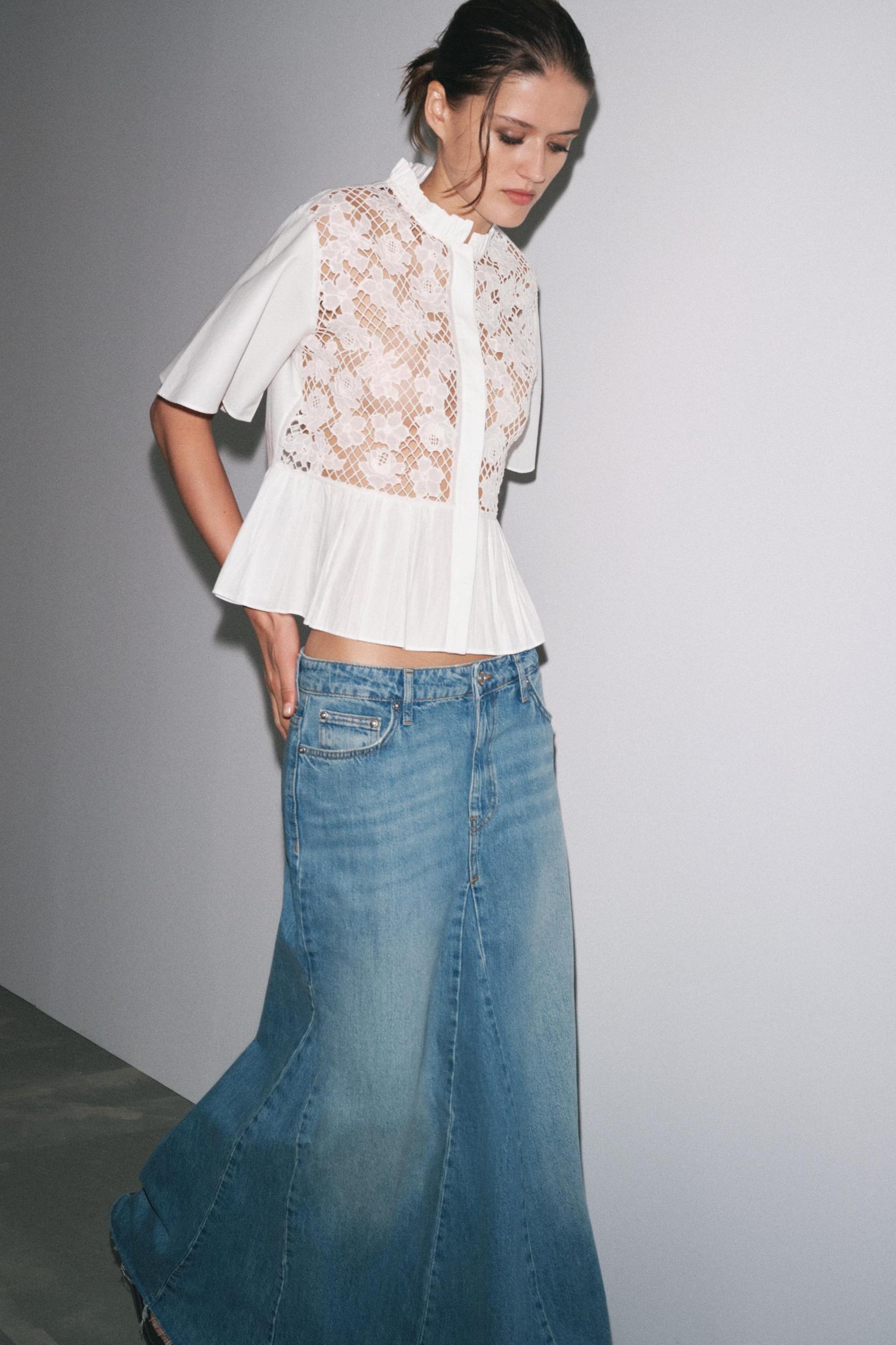 ZW COLLECTION EMBROIDERED PEPLUM SHIRT Product Image