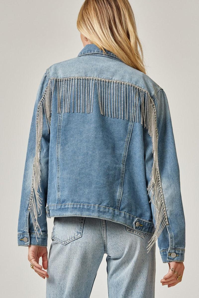 19902   Vivian Rhinestone Fringe Jacket Product Image