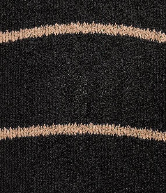 Blu Pepper Stripe V-Neck Drop Shoulder Long Sleeve Knit Top Product Image