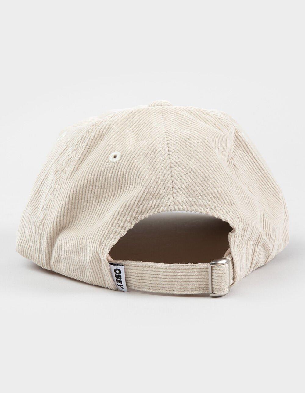 OBEY University 6 Panel Corduroy Strapback Hat - BLACK Product Image