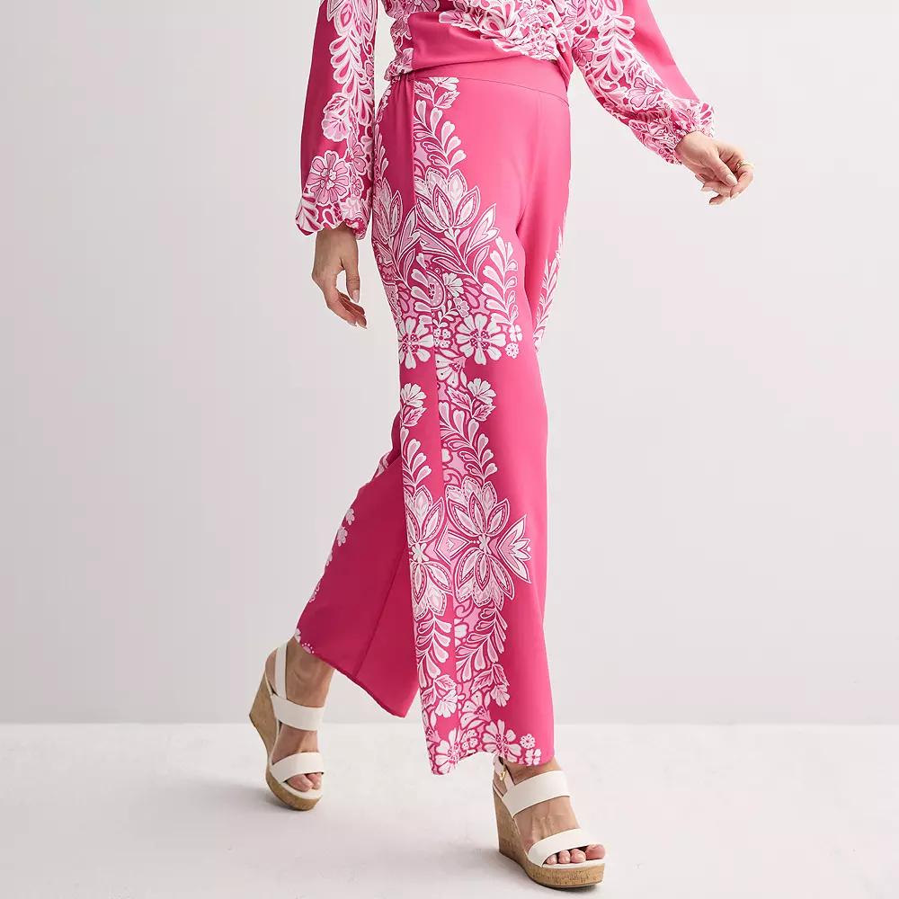 Women's INTEMPO™ Printed Border Pants, Size: Large, Pink Product Image