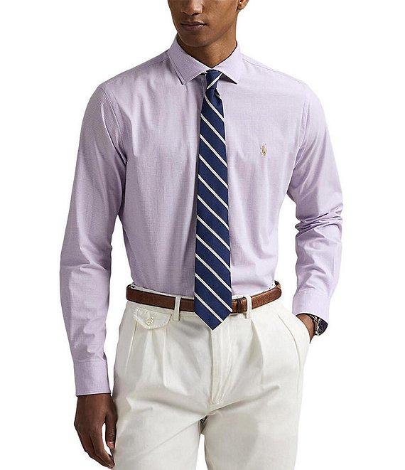 Polo Ralph Lauren Classic Fit Subtle Plaid Stretch Poplin Long Sleeve Woven Shirt Product Image