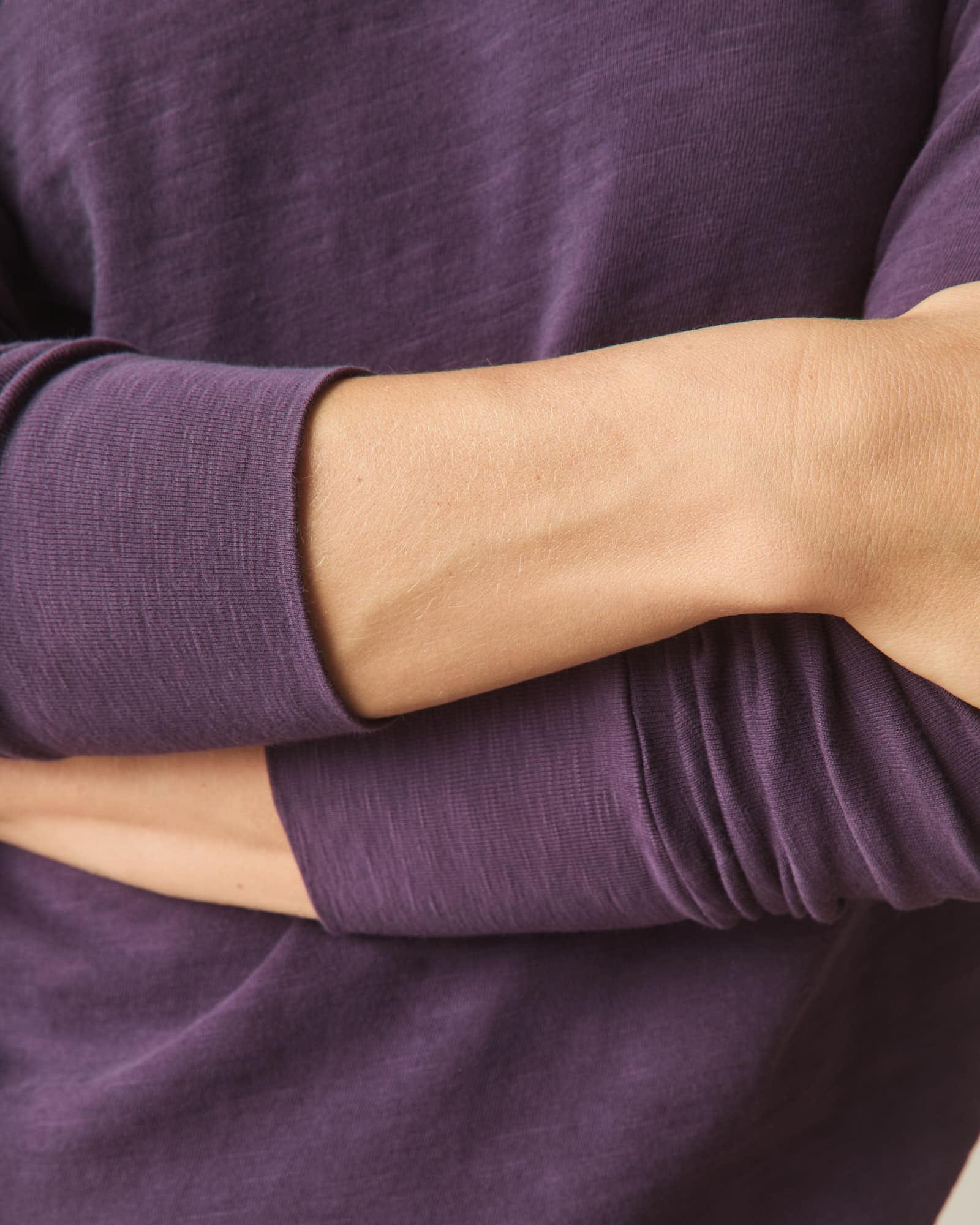 Women's Premium Slub Crew Long Sleeve Tee - Grapeseed Product Image