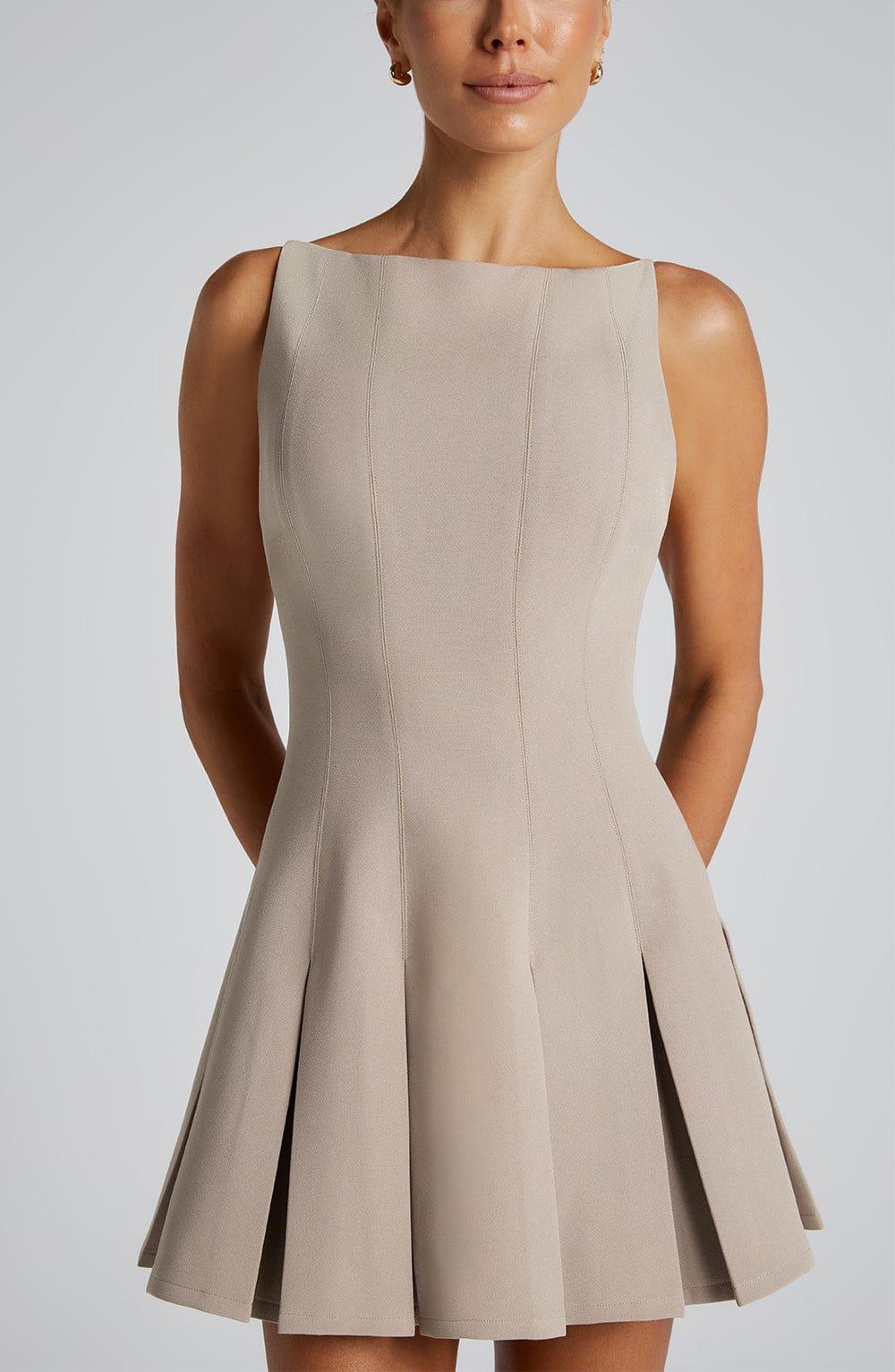 Rory Mini Dress - Taupe Product Image