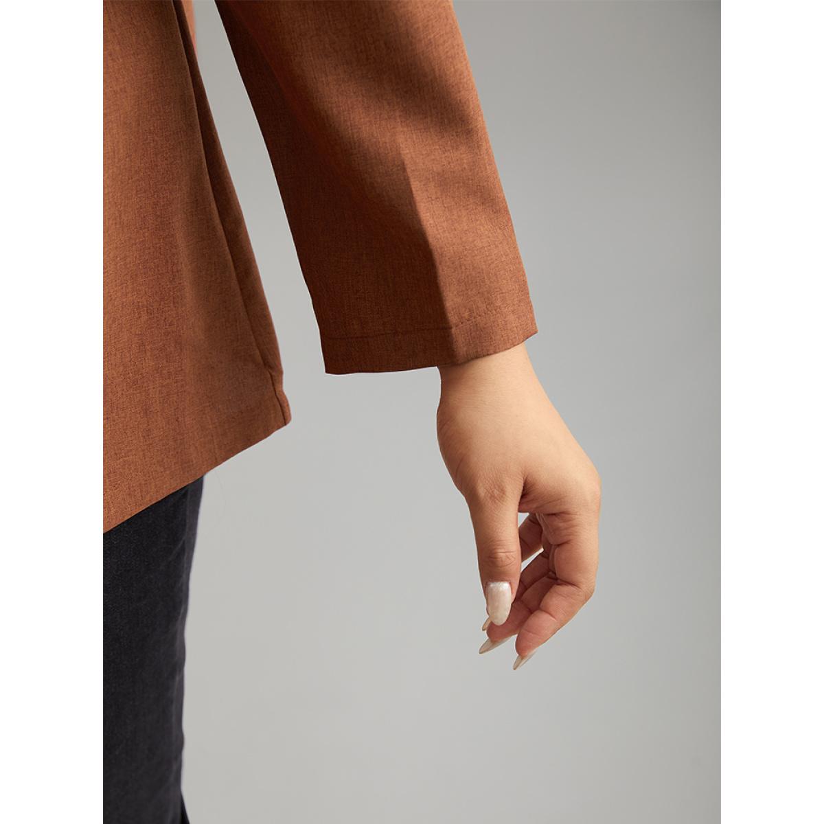 Plus Size Plain Asymmetrical Neck Zipper Jacket Women Chocolate Zipper Dailywear Jackets BloomChic 22-24/3X Product Image