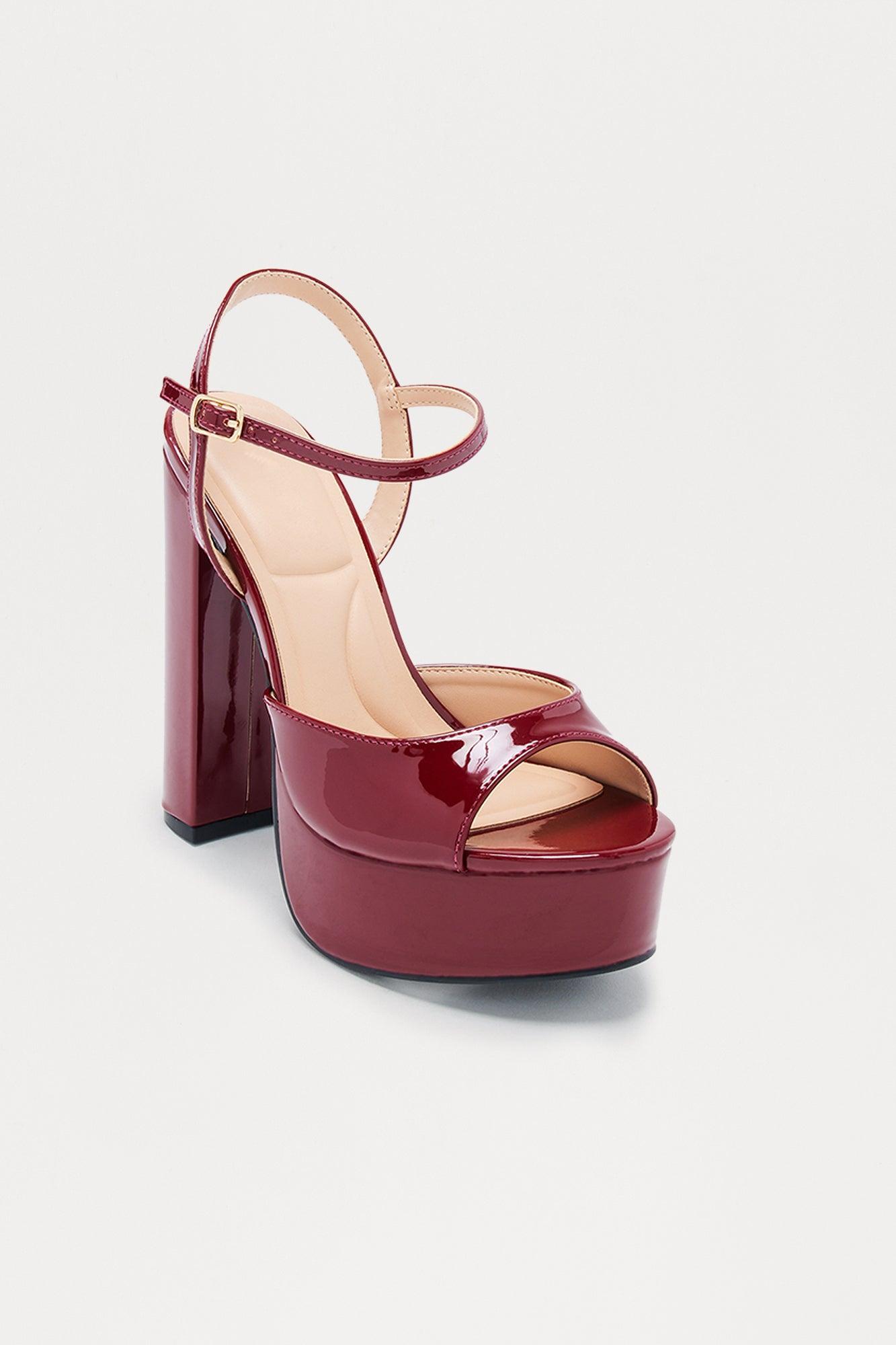 Lethia Platform Heels - Wine Female Product Image