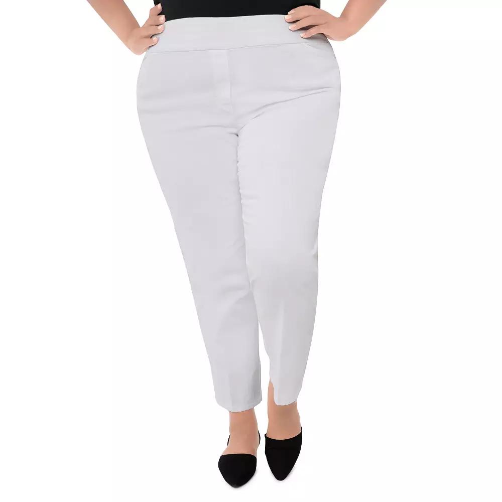 Plus Size Alfred Dunner Classics Pull-On Straight-Leg Denim Pants, Womens Product Image
