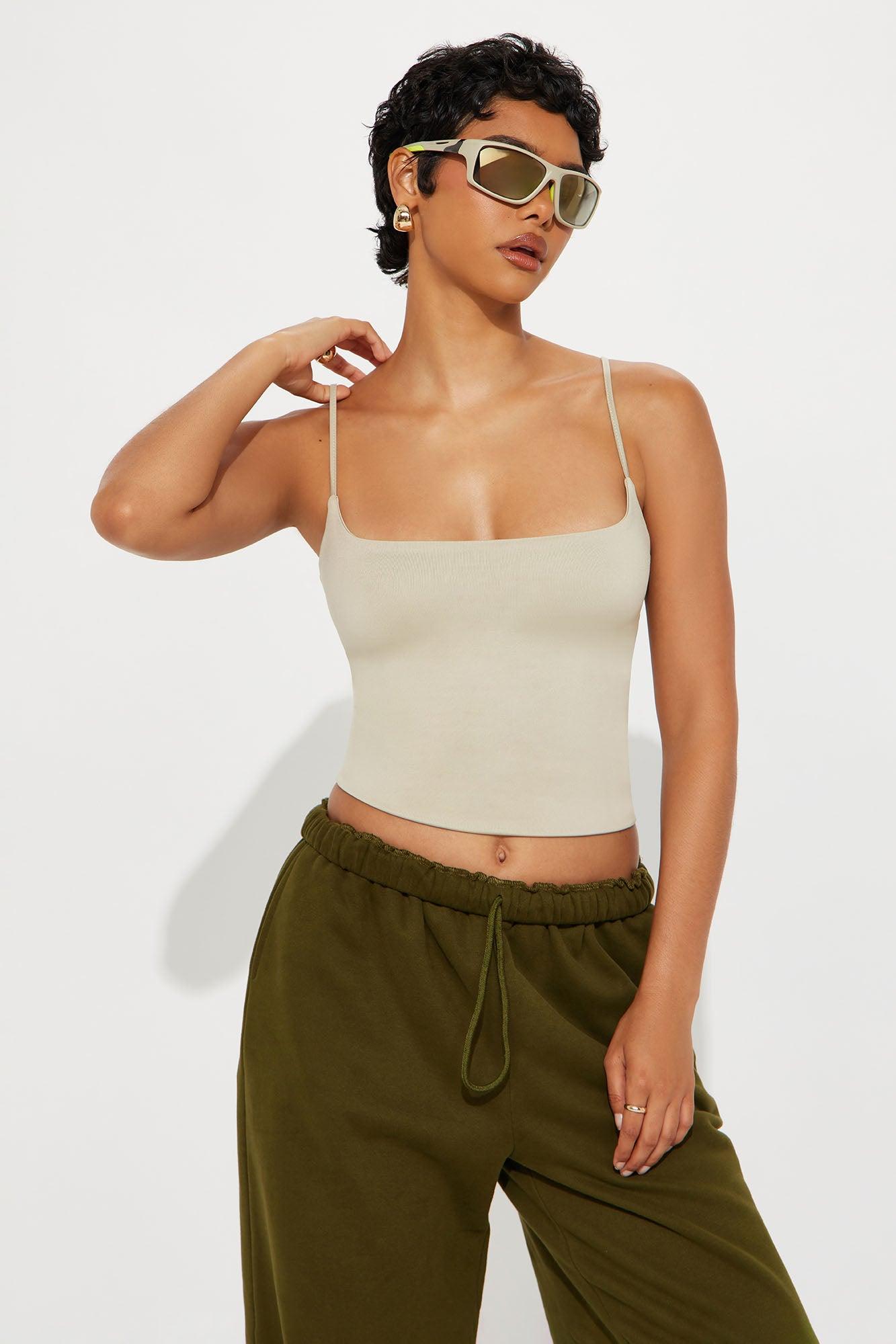 Contour Double Lined Cami Top - Stone Female Product Image