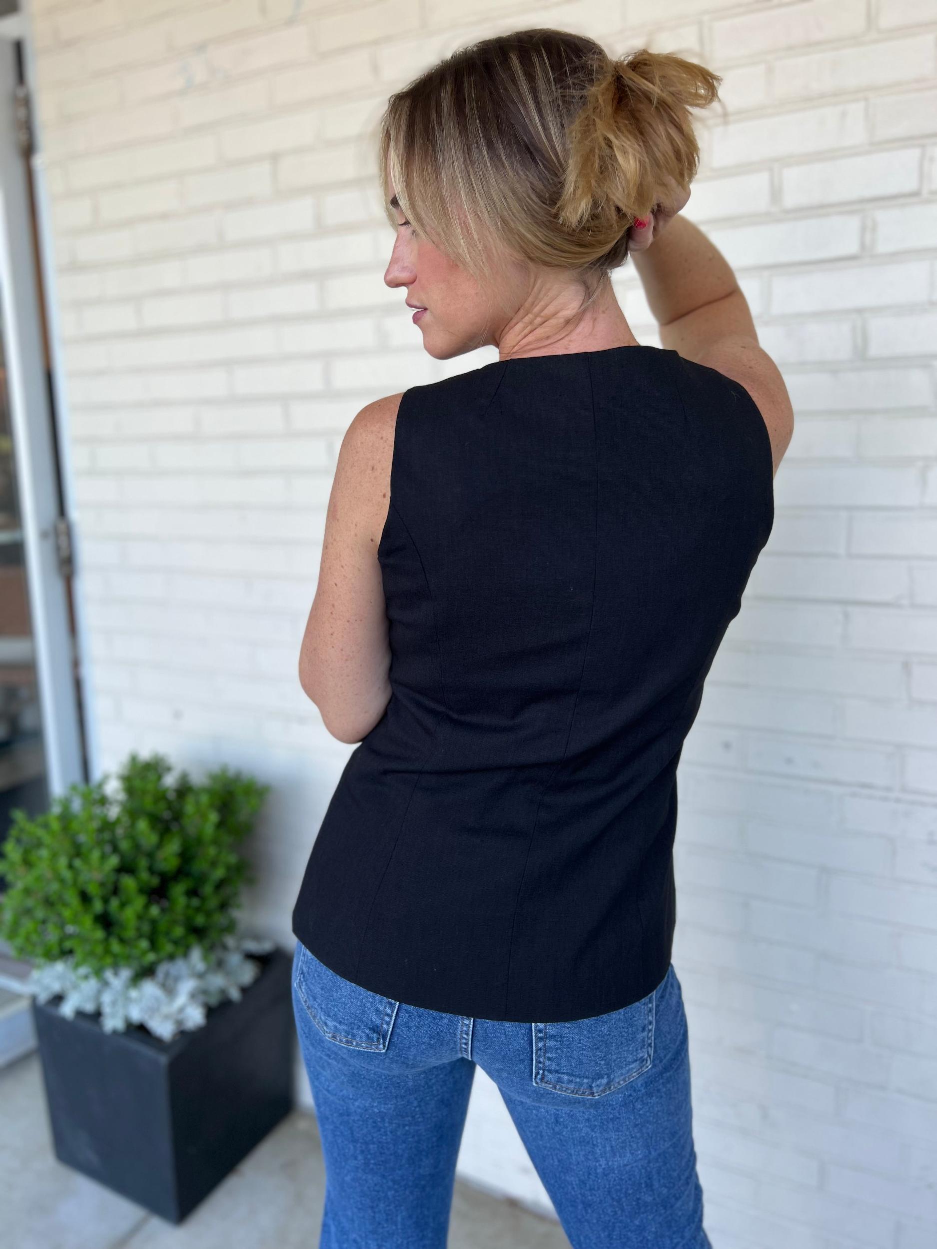 European Dream Button Front Vest Product Image