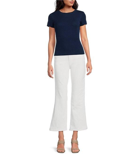 Good American Jeanius Crew Neck Short Sleeve Fitted Tee Product Image