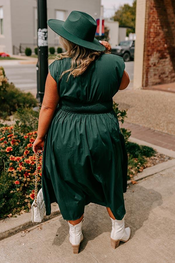 Chic Ensemble Midi Dress in Hunter Green Curves Product Image