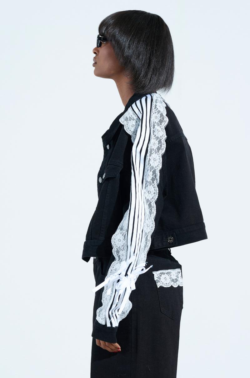 DYLAN LACE DETAIL DENIM JACKET Product Image