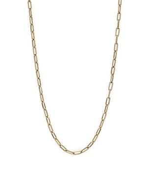Womens 18K Yellow Gold Polished & Fluted Paper Clip Chain Necklace Product Image