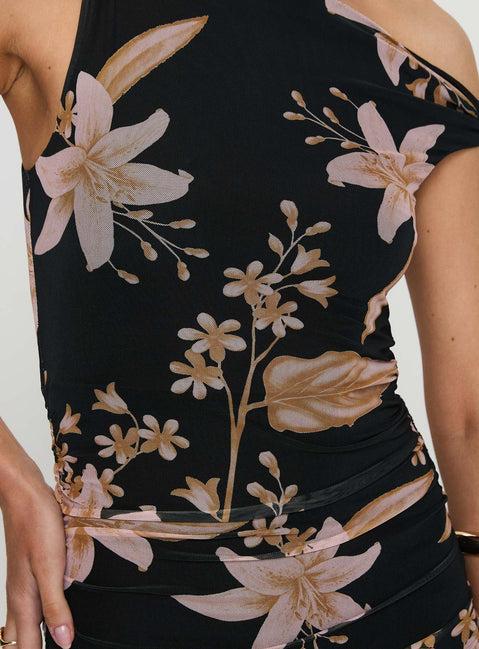 Goldrush Maxi Dress Black Floral Product Image