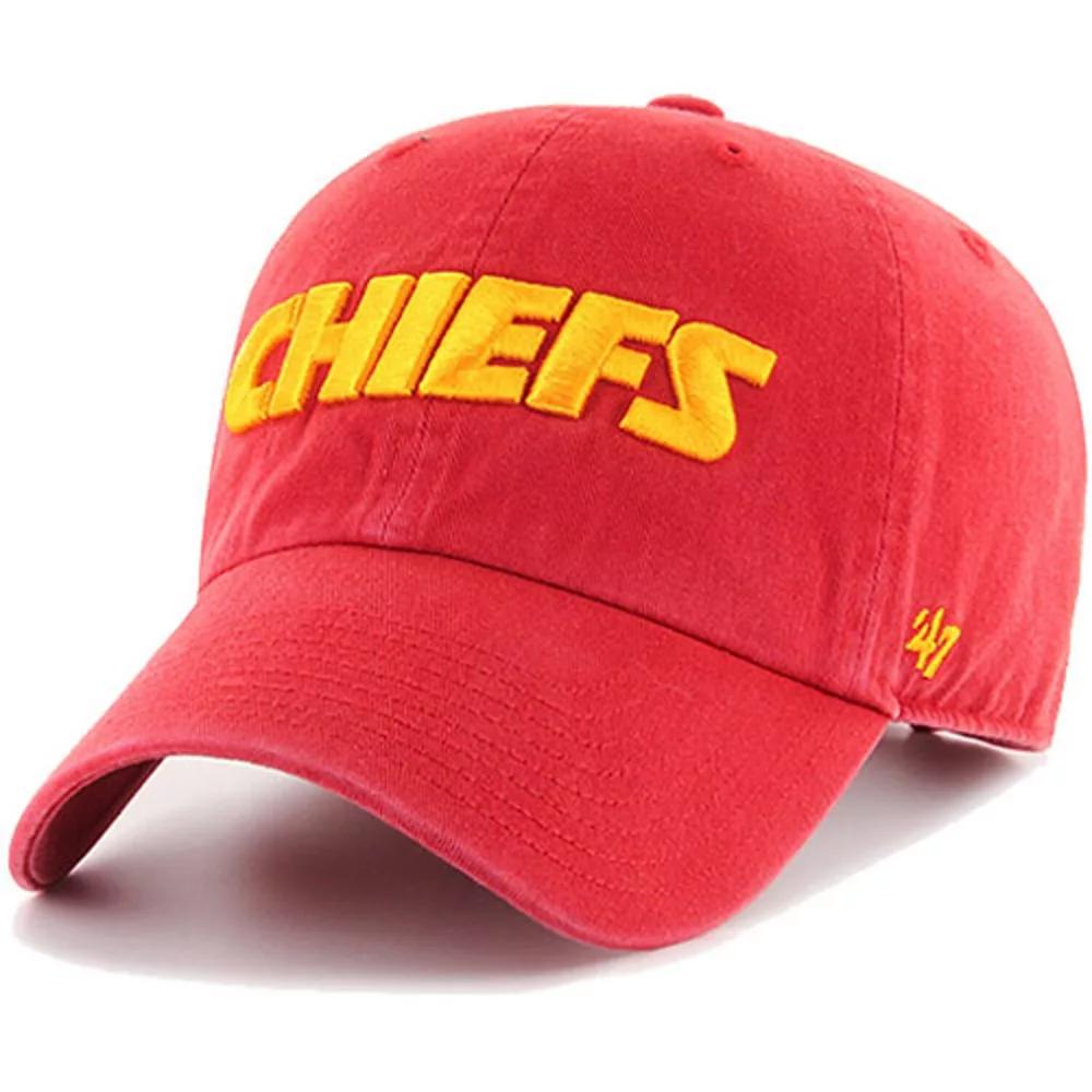 Men's '47 Red Kansas City Chiefs Clean Up Script Adjustable Hat Product Image