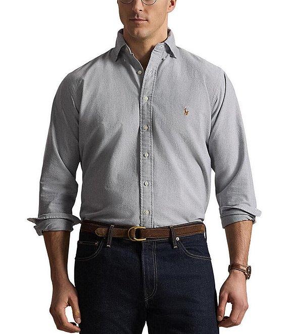 Polo Ralph Lauren Big & Tall Solid Oxford Long Sleeve Woven Shirt Product Image