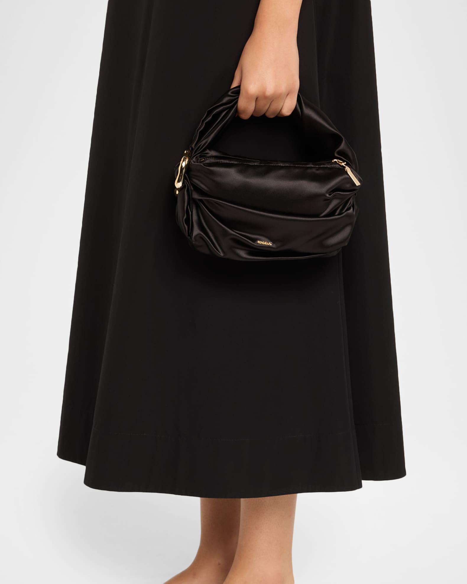 Belle Ruched Satin Top-Handle Bag Product Image