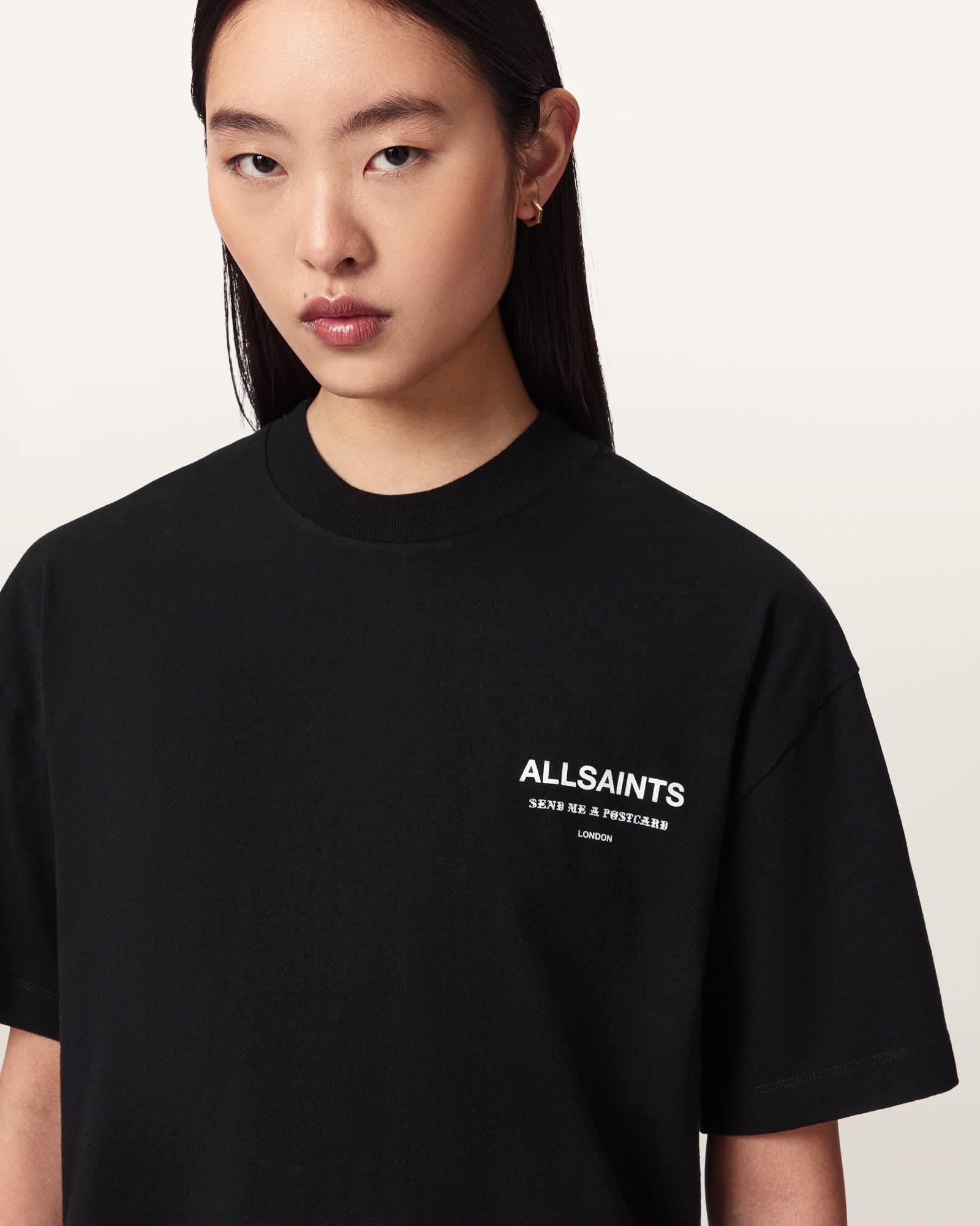 Dreamer Oversized Etta Short Sleeve T-Shirt Black | ALLSAINTS US Product Image