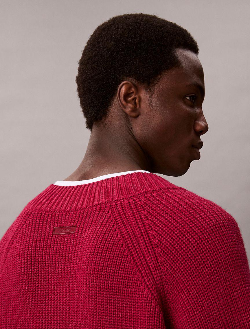 Merino Wool Blend Relaxed V-Neck Sweater Product Image