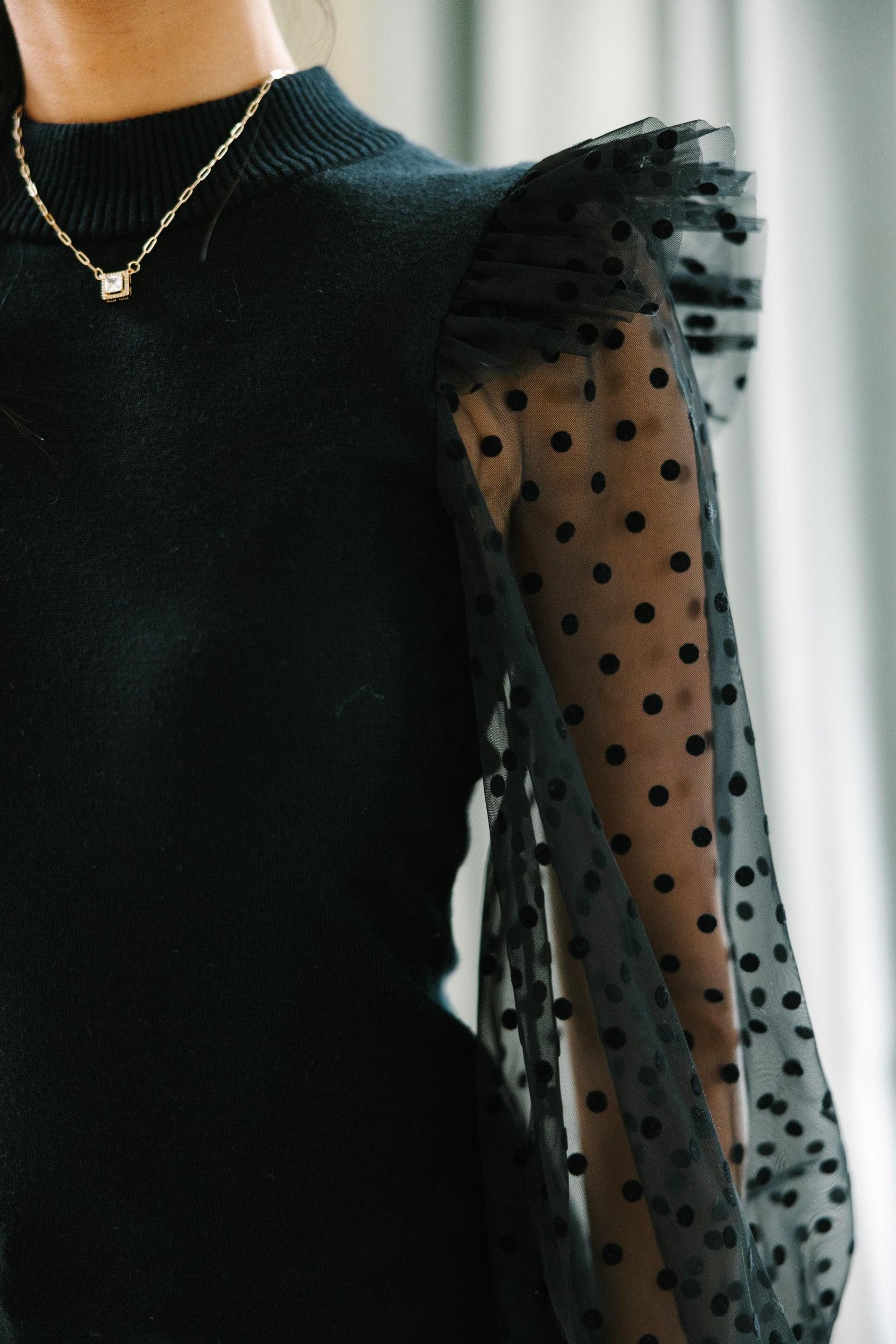 Always Included Black Ruffled Blouse Female Product Image