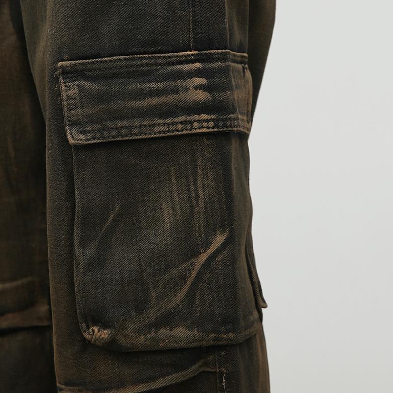 Sopula Vintage Street Straight Wide Leg Work Jeans Product Image