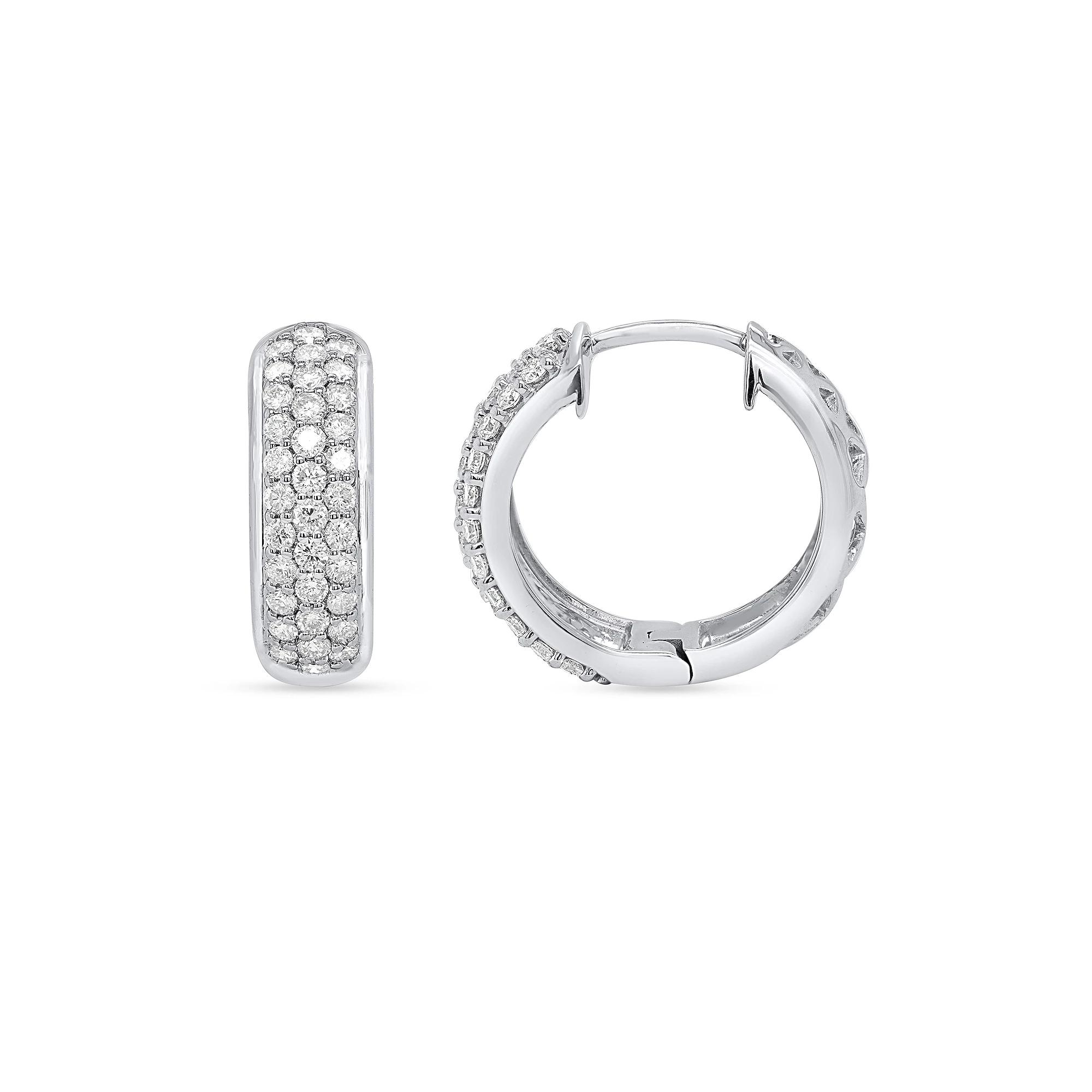 Ethique 1 Carat T.W. Lab-Grown Diamond Hoop Earrings, Women's, Sterling Silver Product Image