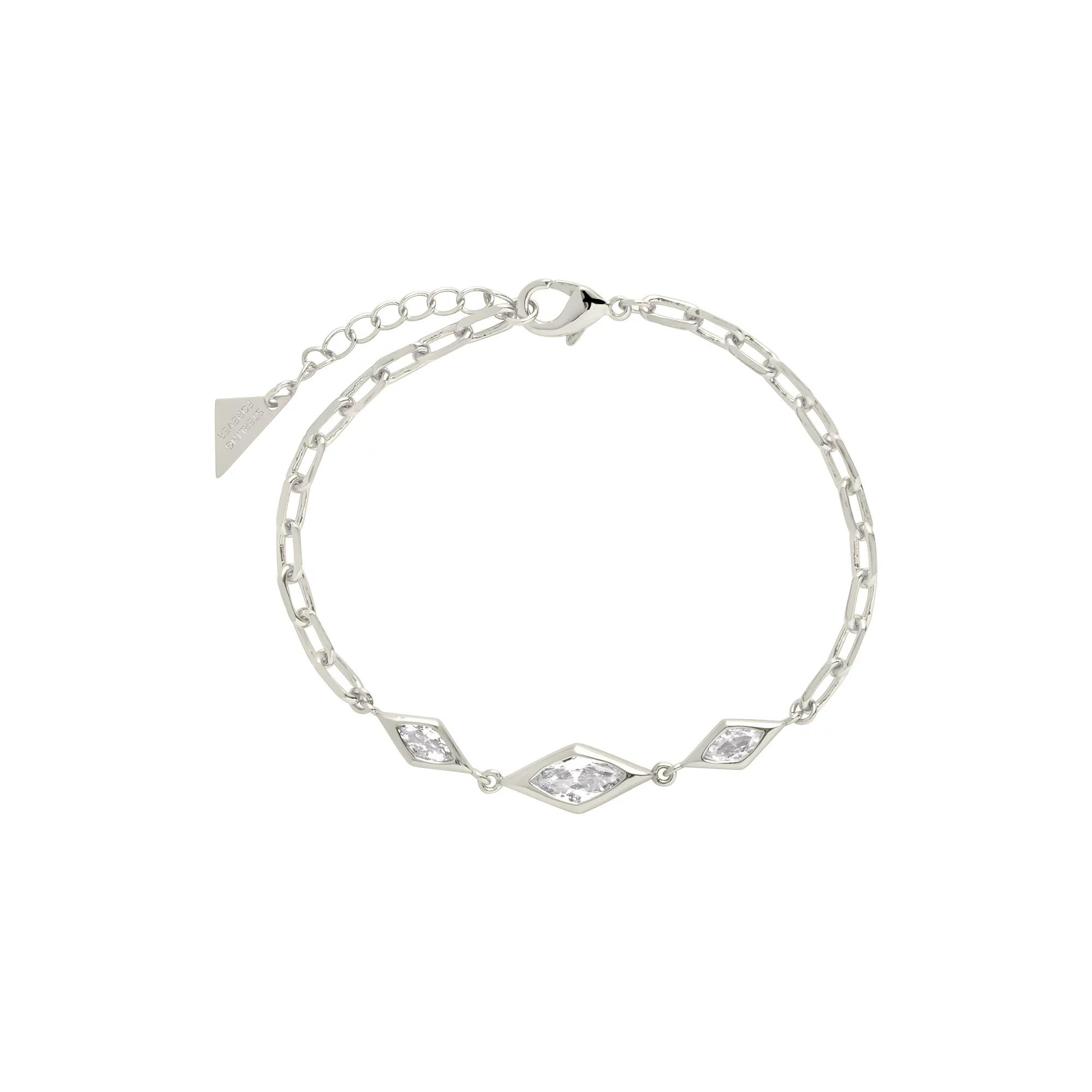 MC Collective Lizzy Cubic Zirconia Station Bracelet, Women's, Silver Tone Product Image