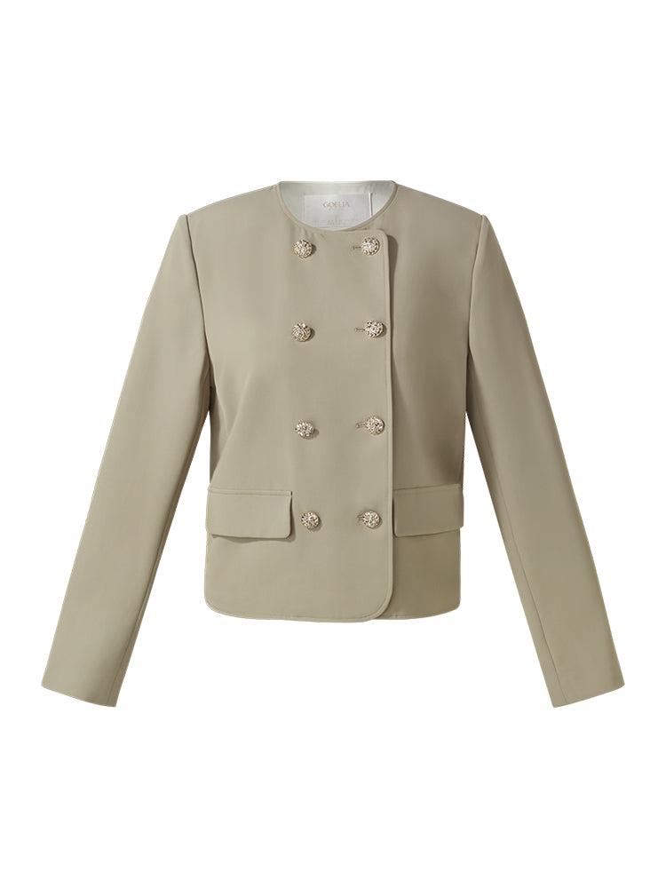 Stretch Double-Breasted Women Jacket Product Image