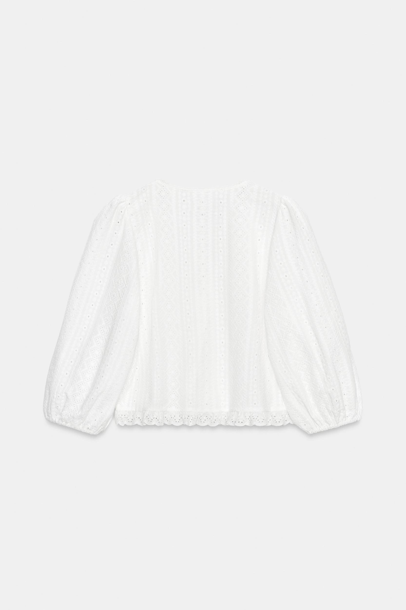 EMBROIDERED EYELET BLOUSE Product Image