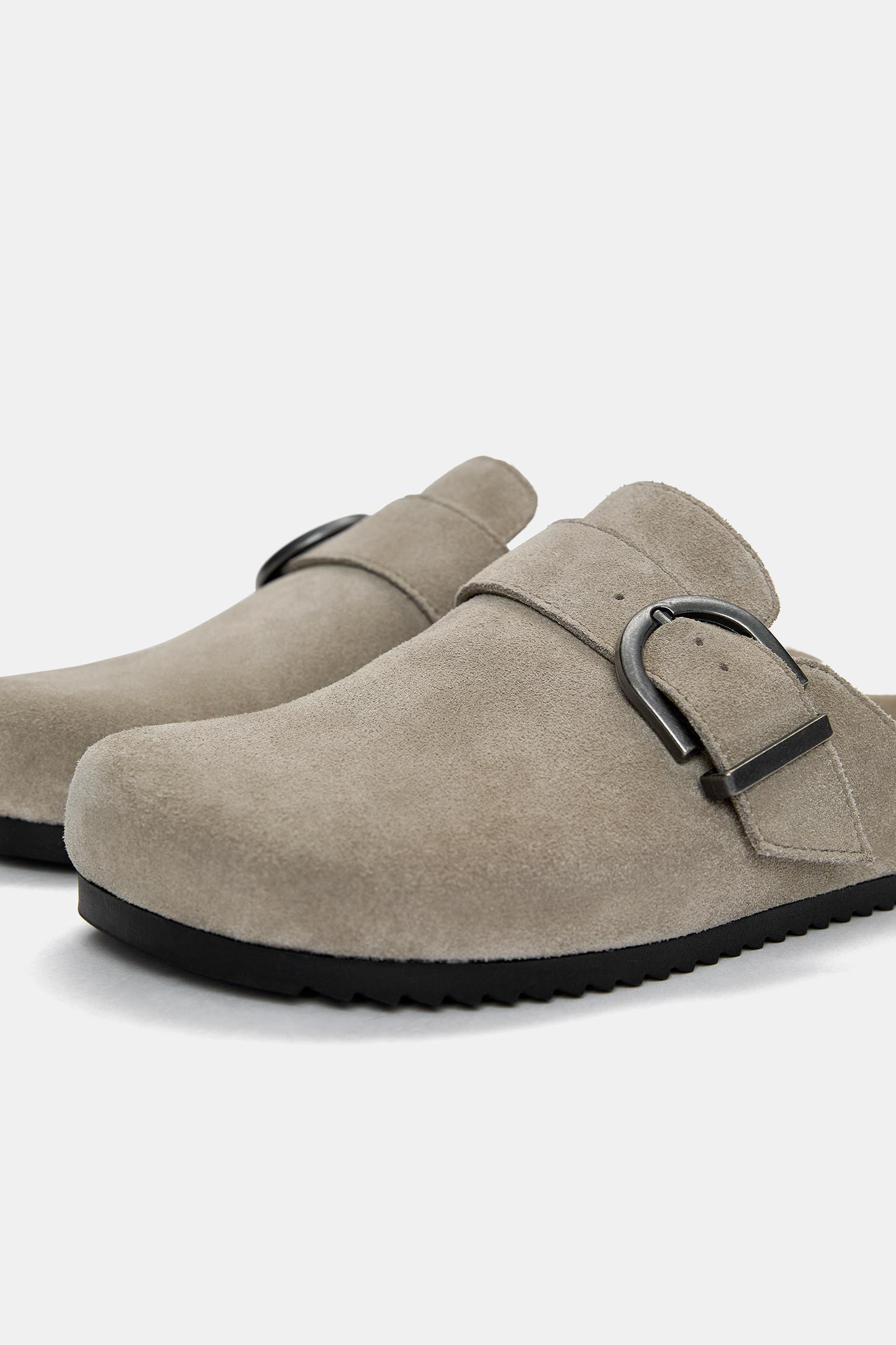 Leather clogs with buckle Product Image