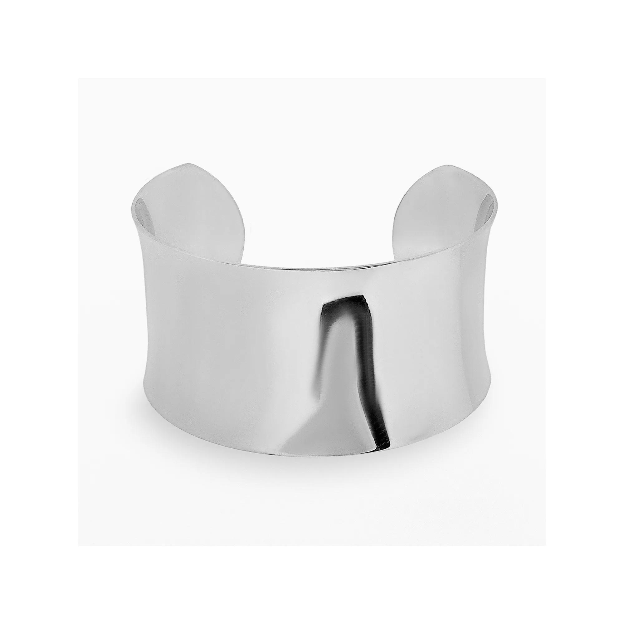 LYNX Stainless Steel Concave Cuff Bracelet, Women's, Silver Product Image