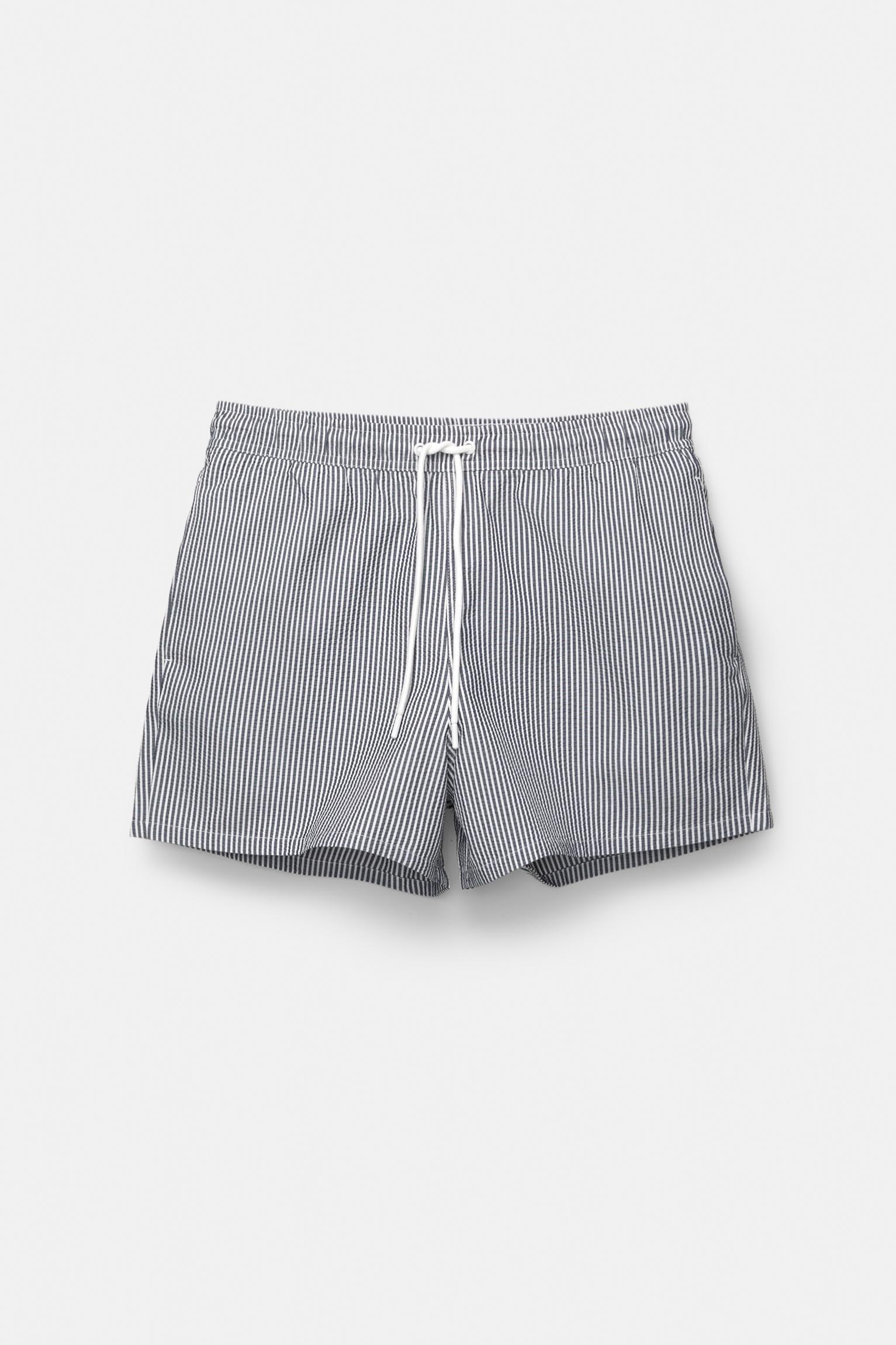 Striped seersucker swimming trunks Product Image