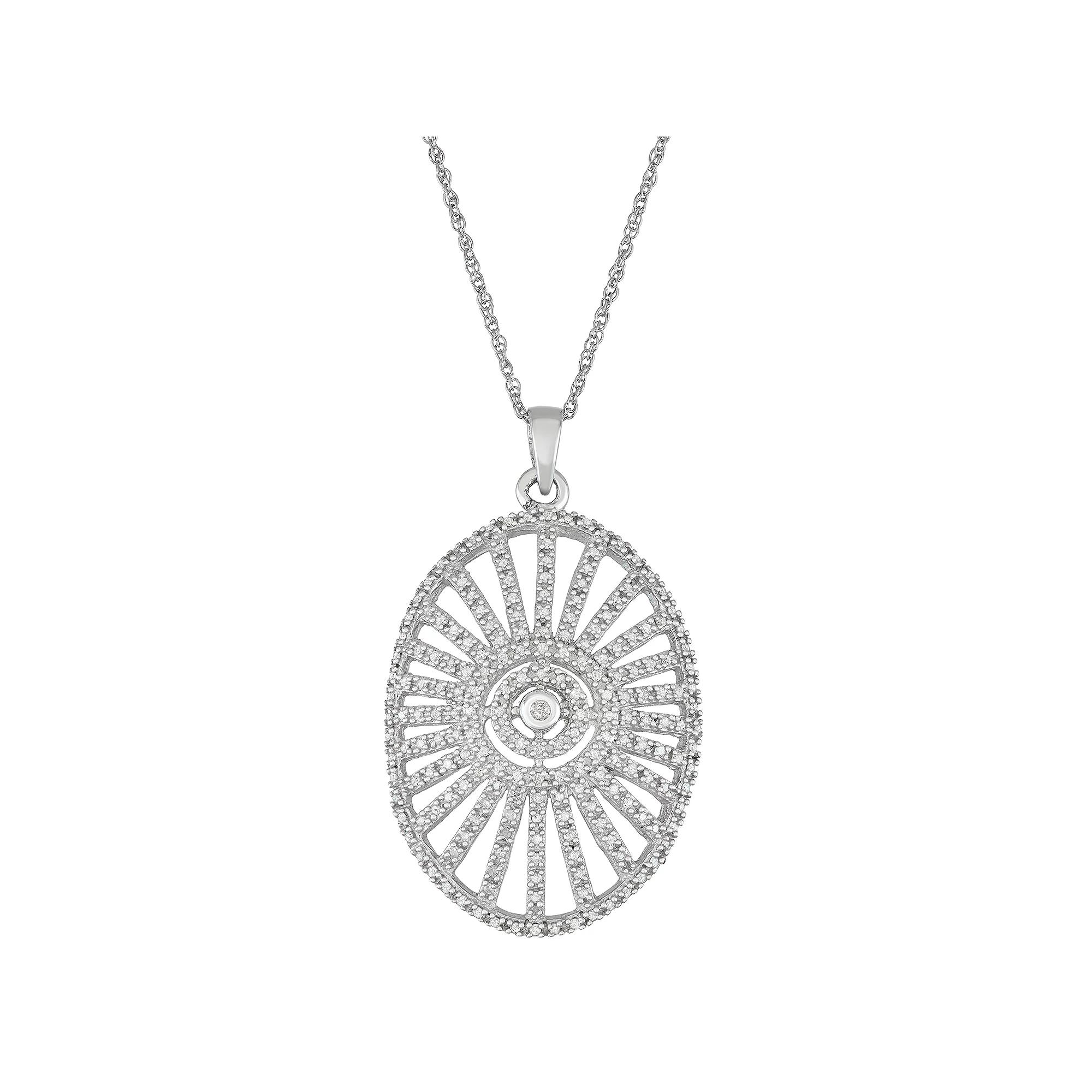 Jewelexcess Sterling Silver 1/2 Carat T.W. Diamond Openwork Pendant Necklace, Women's, Size: 18" Product Image