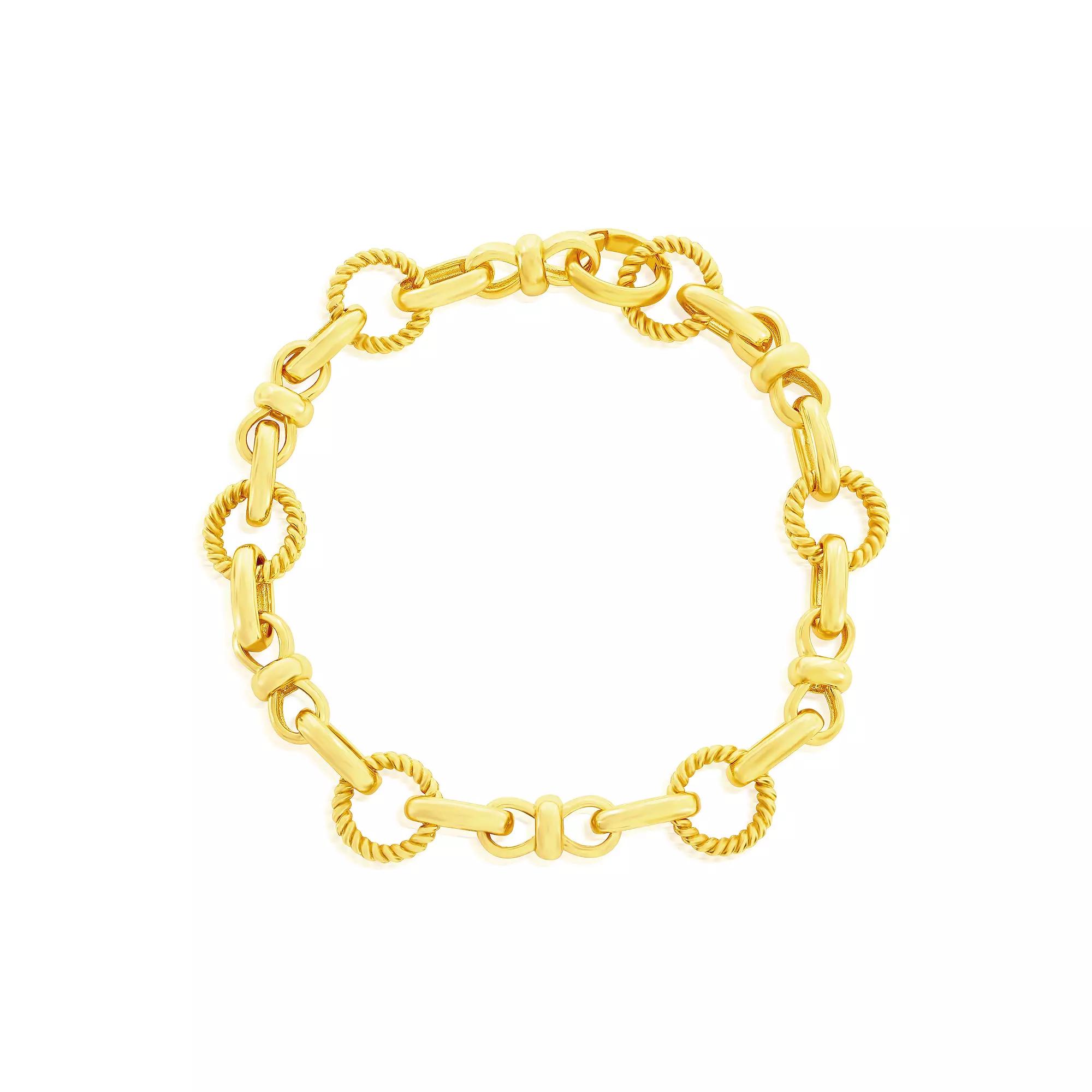 Argento Bella Sterling Silver Circle & Infinity Design Bracelet, Women's, Size: 7", Gold Tone Product Image