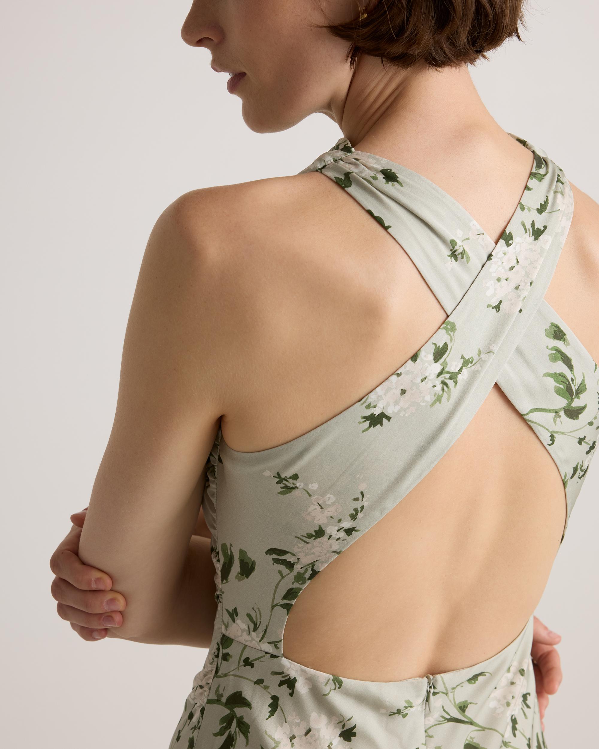 Quince | Women's Washable Stretch Silk High Neck Midi Dress Mulberry Silk Product Image