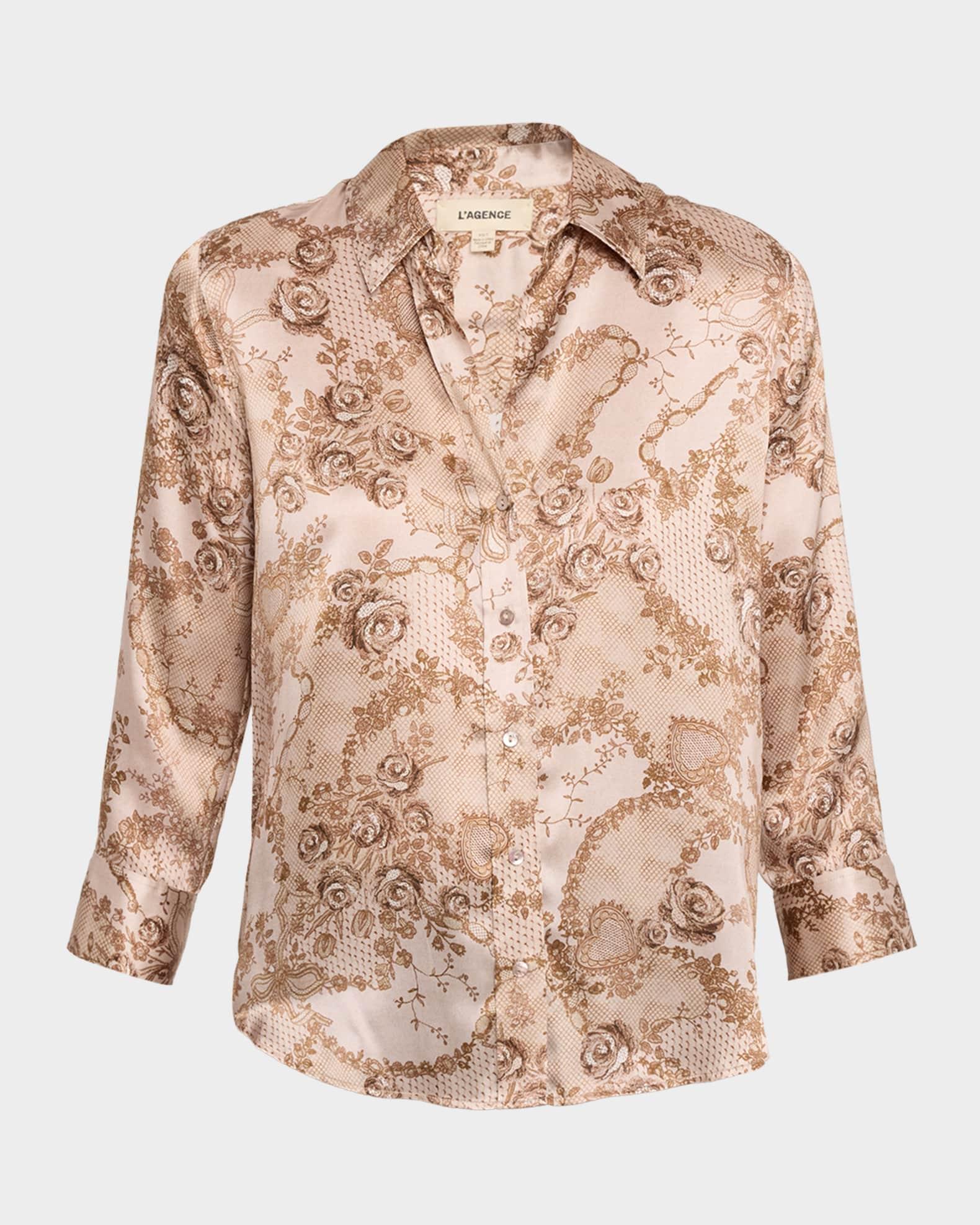 Dani Silk Button-Front Blouse Product Image