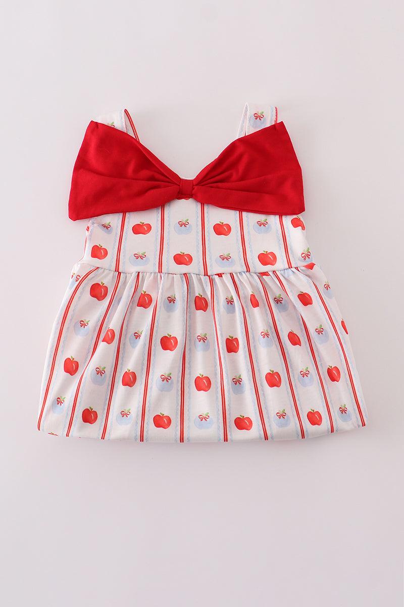 Red apple bow dress Product Image