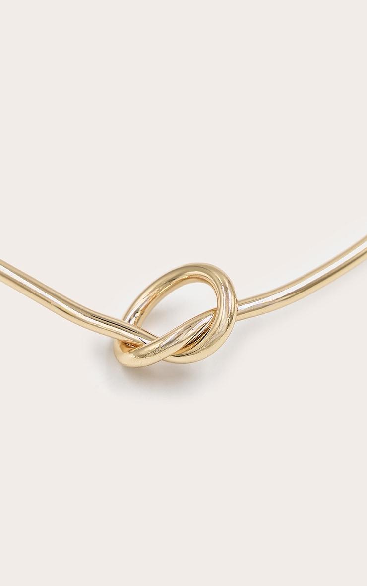 Gold Smooth Structured Knot Necklace Product Image
