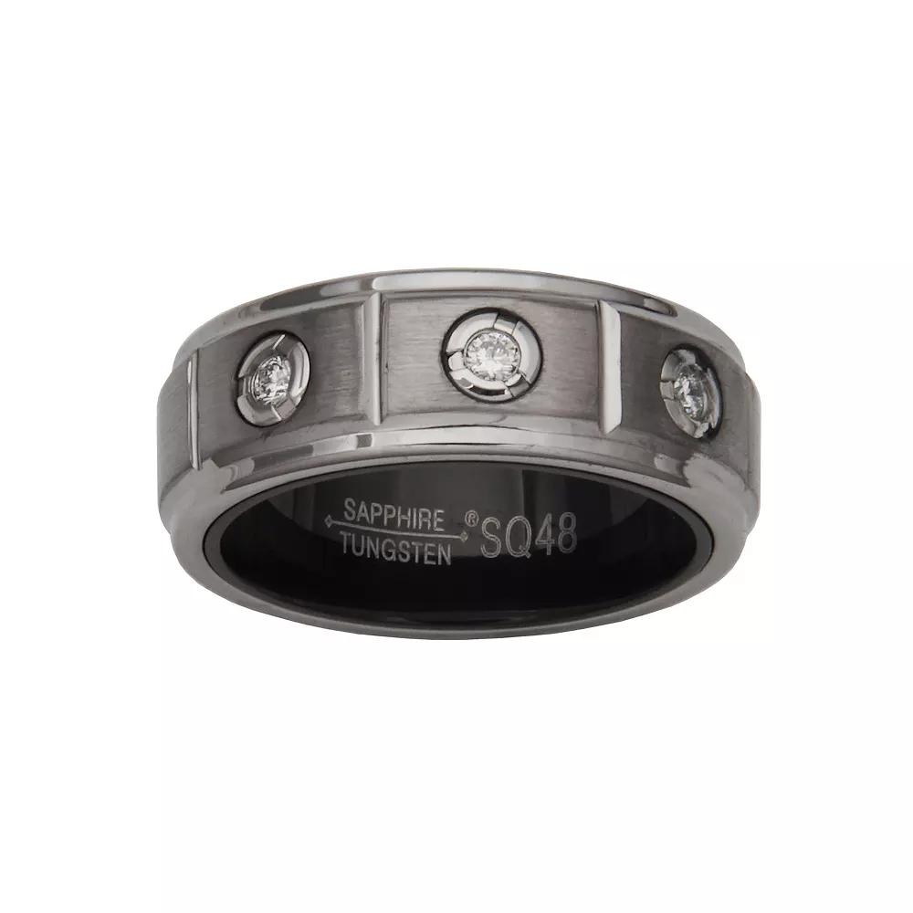 Tungsten 1/8 Carat T.W. Diamond Bezel Set Band Ring, Women's, Size: 11 Product Image