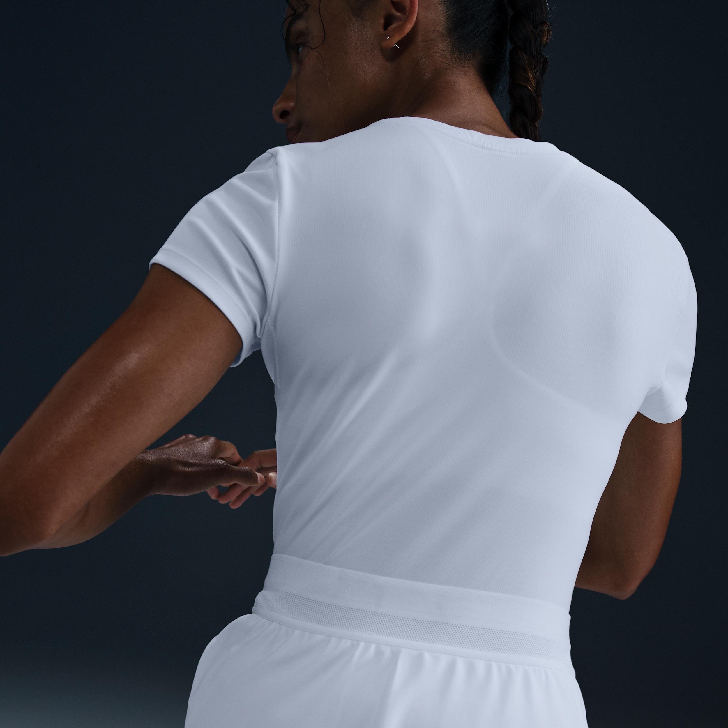 Nike Womens Court Advantage Dri-FIT Short-Sleeve Tennis Top | HQ2994-100 Product Image