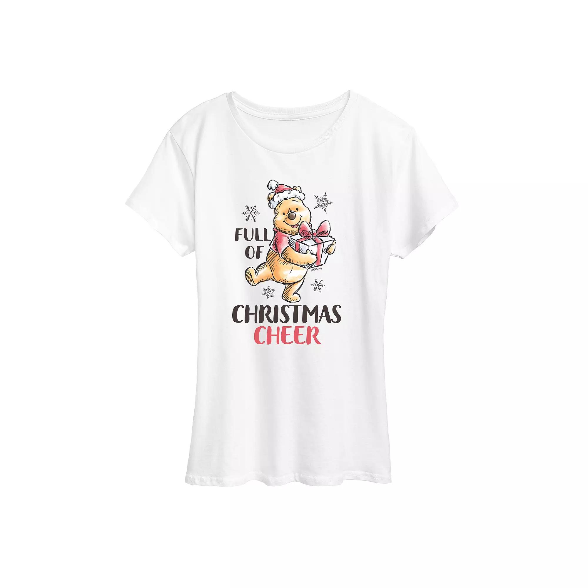 Disney's Winnie The Pooh Women's Christmas Cheer Graphic Tee, Girl's,  Product Image