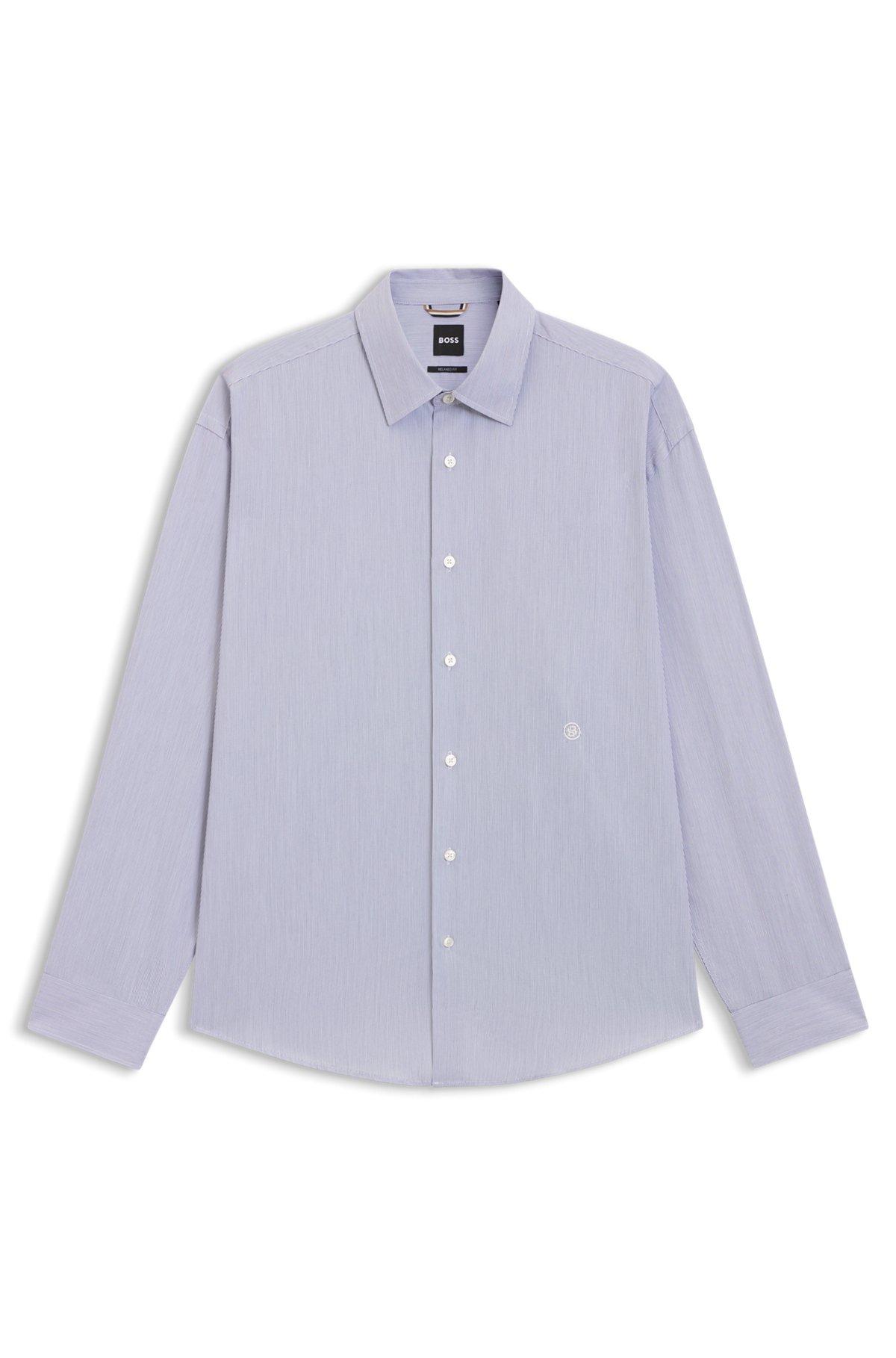 Striped relaxed-fit shirt in cotton poplin Product Image